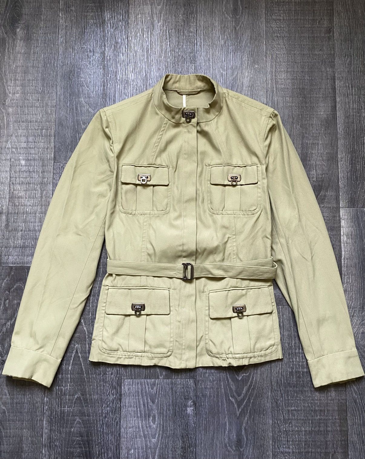 Mandelli Women’s Enrico Mandelli Pistachio Green Pocket Blazer Jacket Size L / US 10 / IT 46 - 4 Thumbnail
