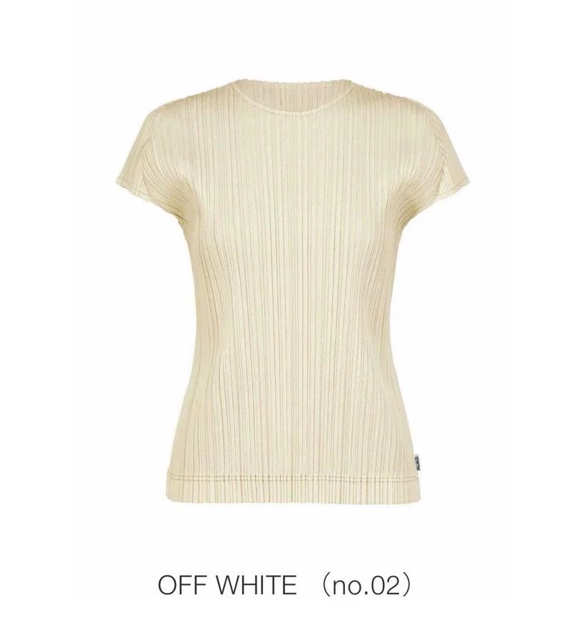 Issey Miyake Issey Miyake Off-white pleated short-sleeved shirt Size L / US 10 / IT 46 - 1 Thumbnail