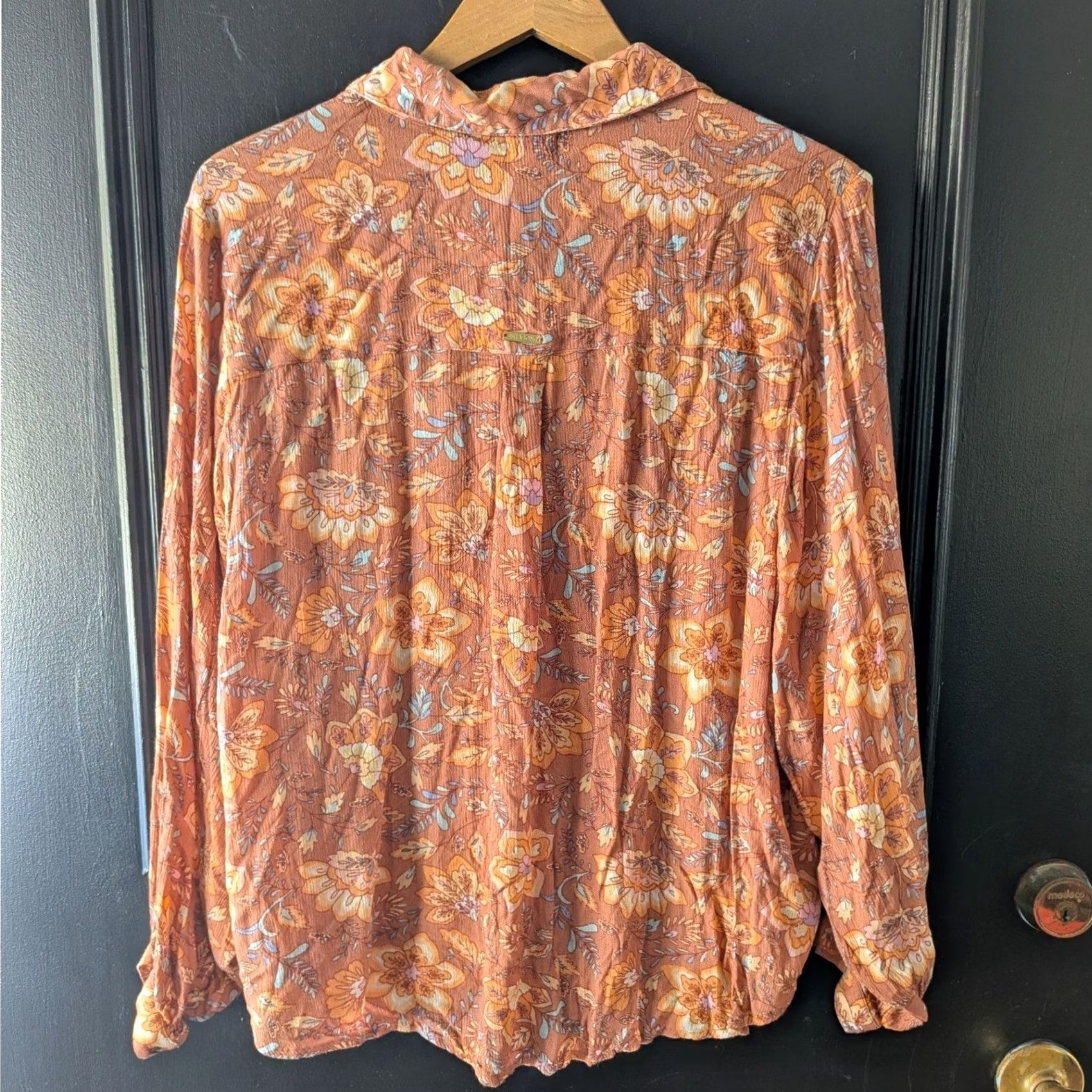 Billabong Billabong Floral Button Down Long Sleeve Blouse Top Orange Pink Blue Women's M Size M / US 6-8 / IT 42-44 - 2 Thumbnail