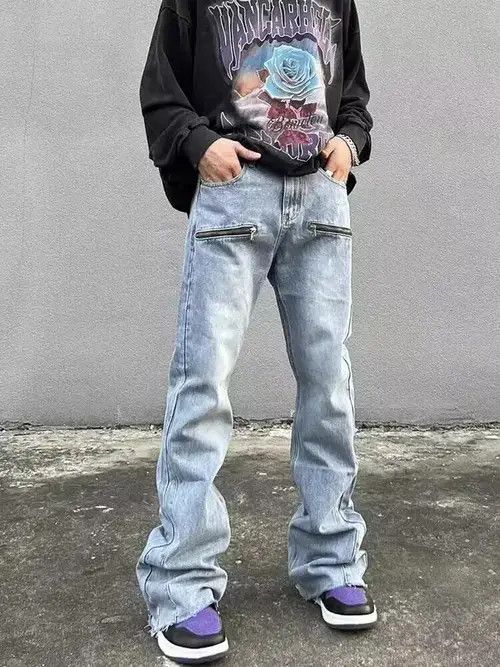 Japanese Brand VIBE Vintage washed light blue zippered bootcut jeans Size US 32 / EU 48 - 5 Thumbnail
