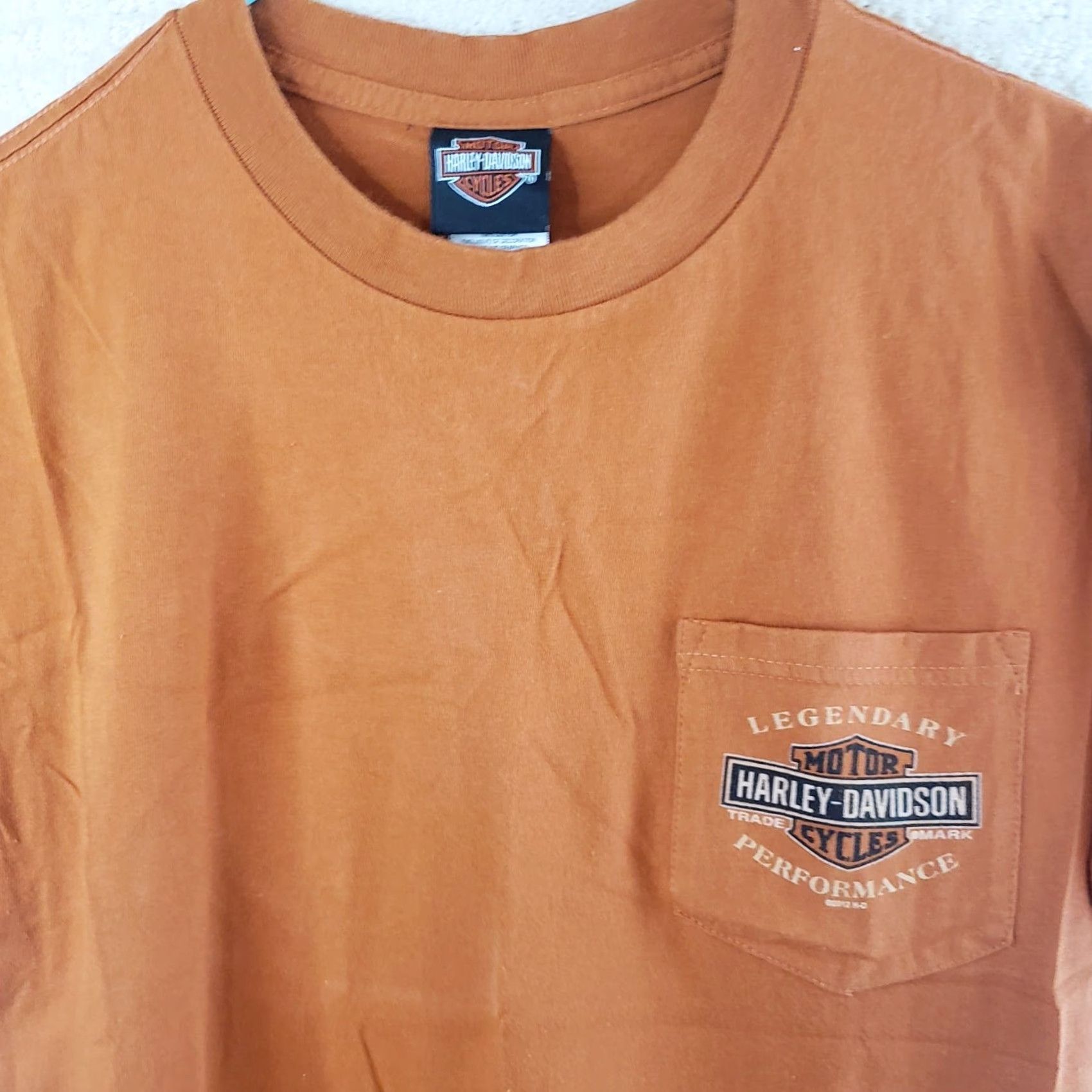 Harley Davidson Harley-Davidson Texas Longhorn Skull Grand Prairie Orange Shirt Men's L Size US L / EU 52-54 / 3 - 3 Thumbnail