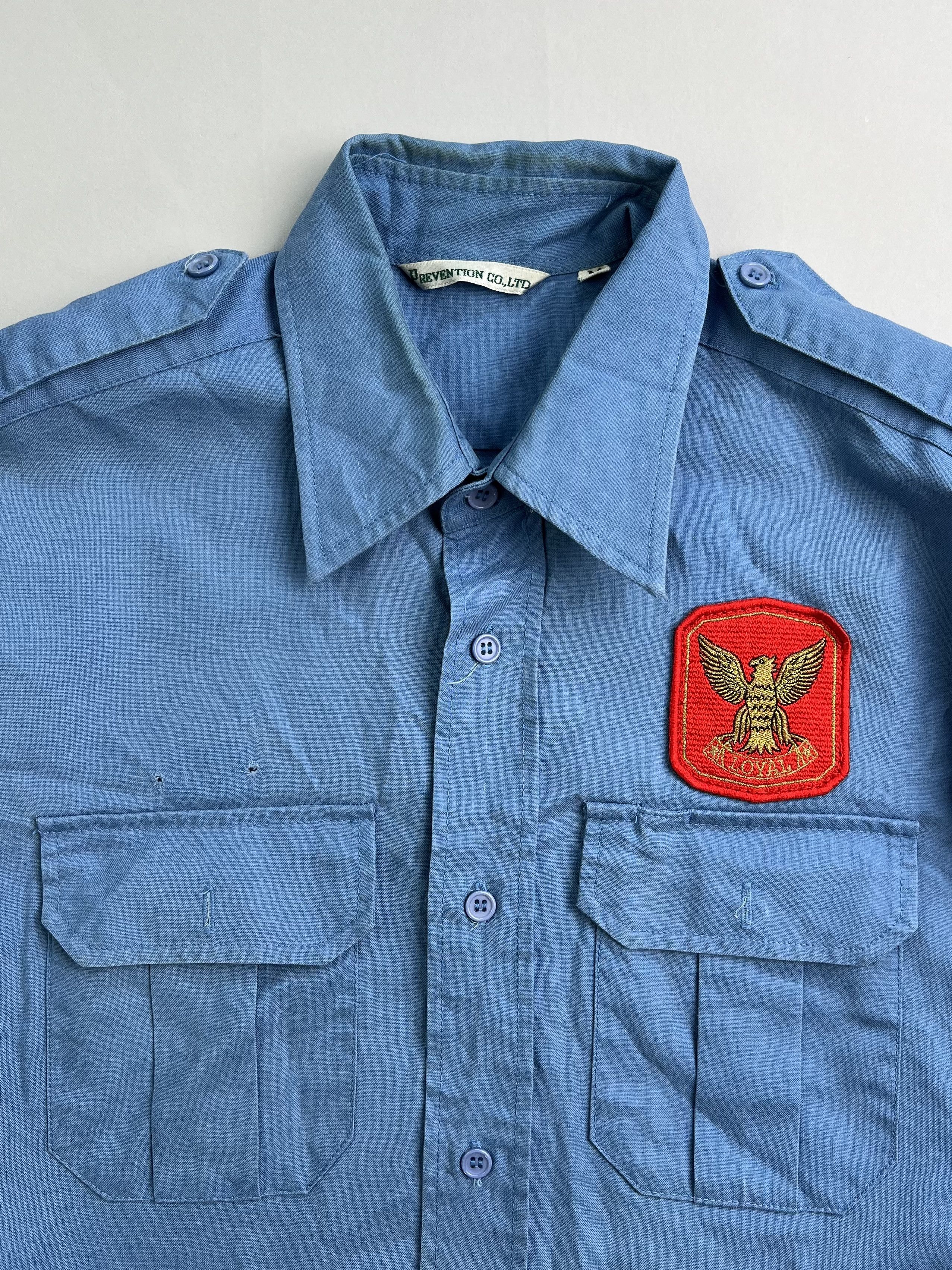 Vintage Vintage Work Shirt Blue Short Sleeves Medium Size US M / EU 48-50 / 2 - 2 Thumbnail