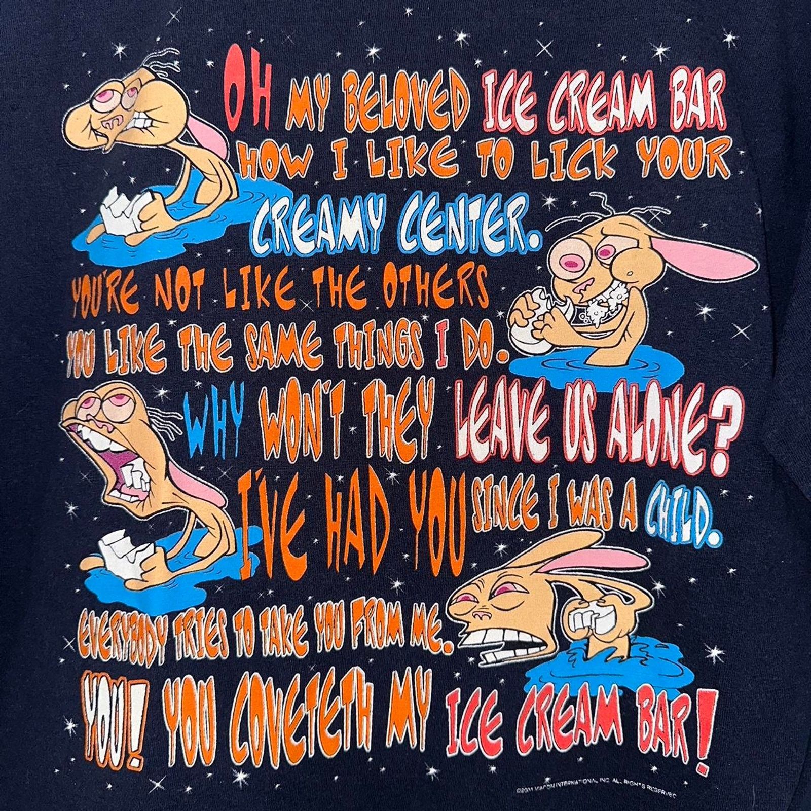 RARE Vintage 2001 The Ren & Stimpy Show T Shirt size L