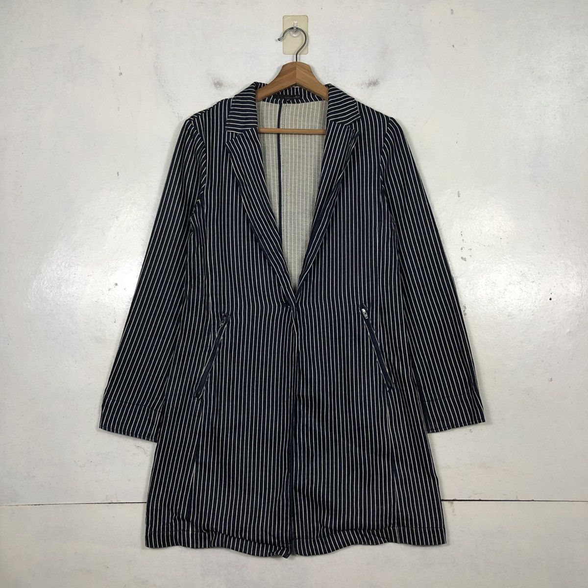 Indigo 📌Vintage Denim Indigo Striped Design Hickory B7 Issey Miyake Size US M / EU 48-50 / 2 - 3 Thumbnail