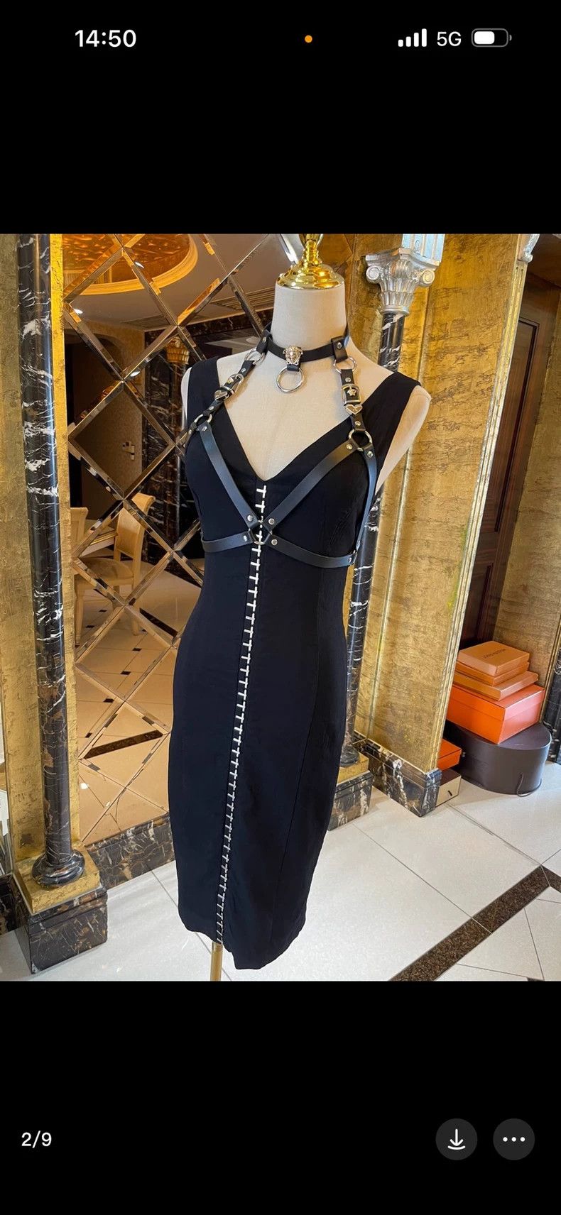 Versace Versace Metallic logo studded haute couture dress Size M / US 6-8 / IT 42-44 - 2 Thumbnail
