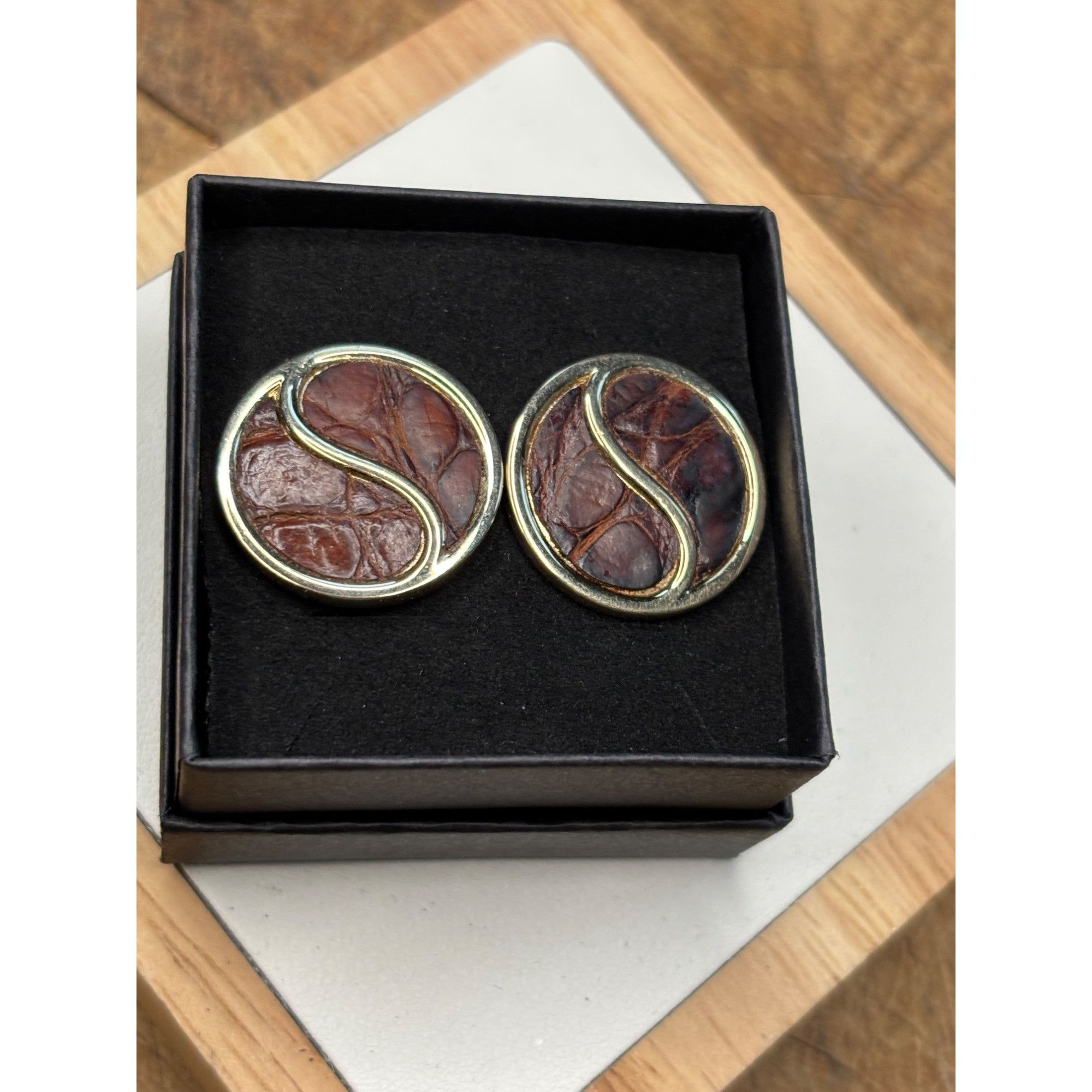 Other Haberdasher SWANK Brown Cuff Link Slides Collection, Retro A Size 38L - 3 Thumbnail