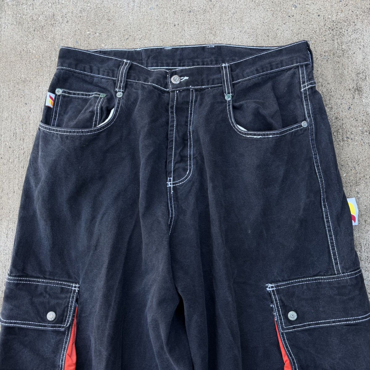 JNCO Vintage 90s Kikwear Cargo Denim Black Pants Sz 34 Rave Jnco Size US 30 / EU 46 - 4 Thumbnail