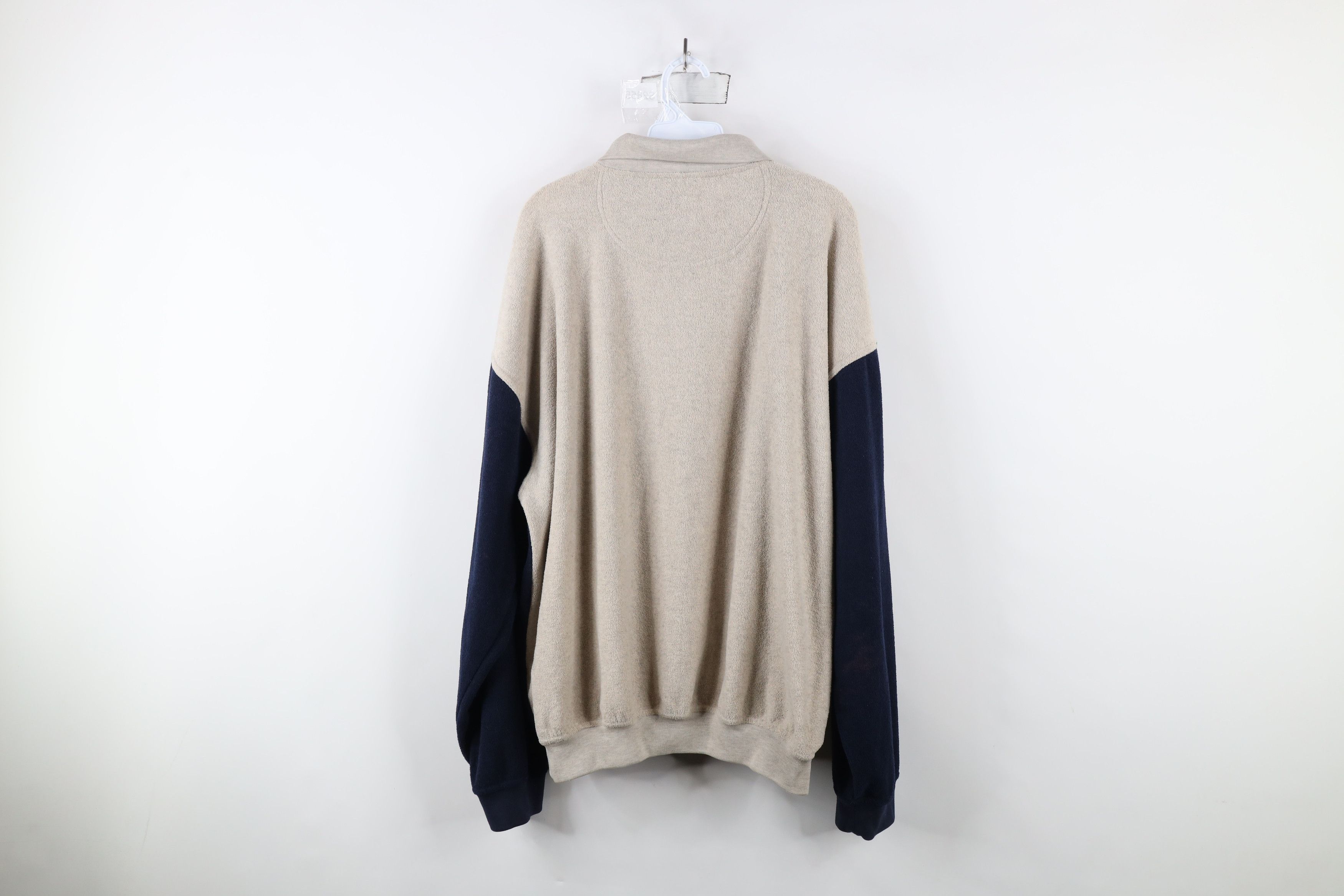 Vintage Vintage 90s Streetwear Block Terry Cloth Collared Sweater Size US XXL / EU 58 / 5 - 10 Thumbnail