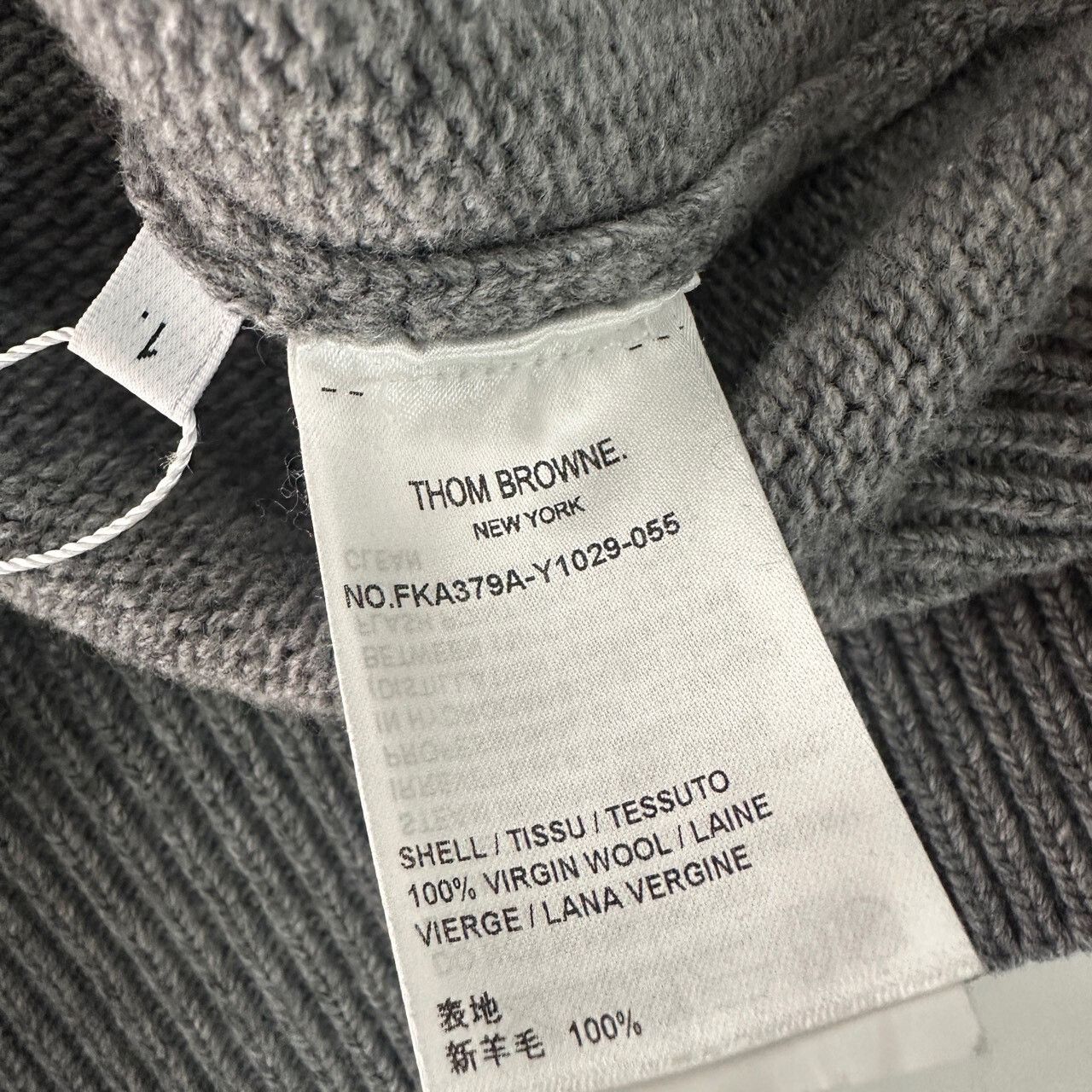 Thom Browne thom browne gray merino wool long sleeve sweater Size US S / EU 44-46 / 1 - 3 Thumbnail