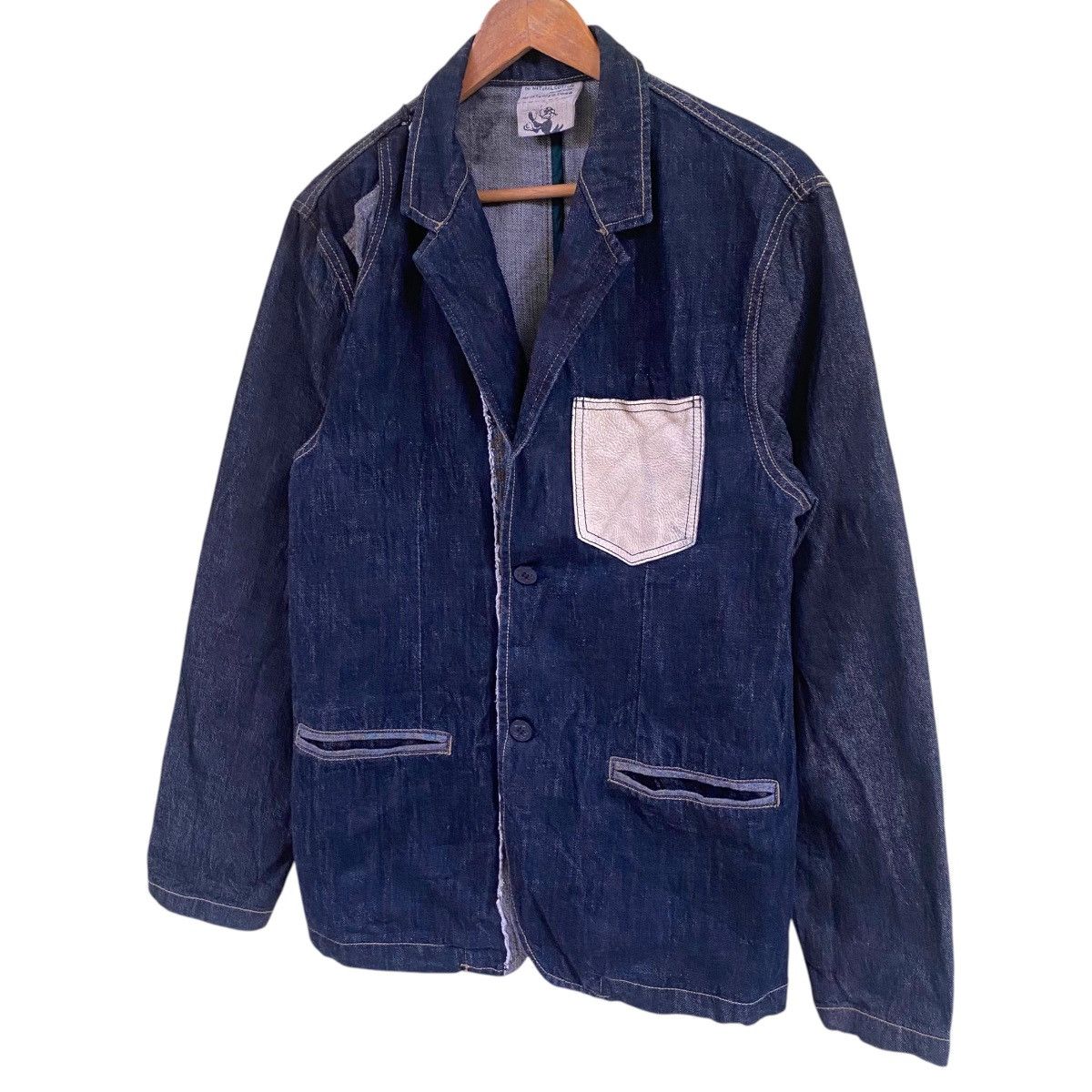 45rpm × Indigo × Japanese Brand 💥HAJA COREA INDIGO LEATHER POCKET DENIM JACKET Size US M / EU 48-50 / 2 - 2 Thumbnail