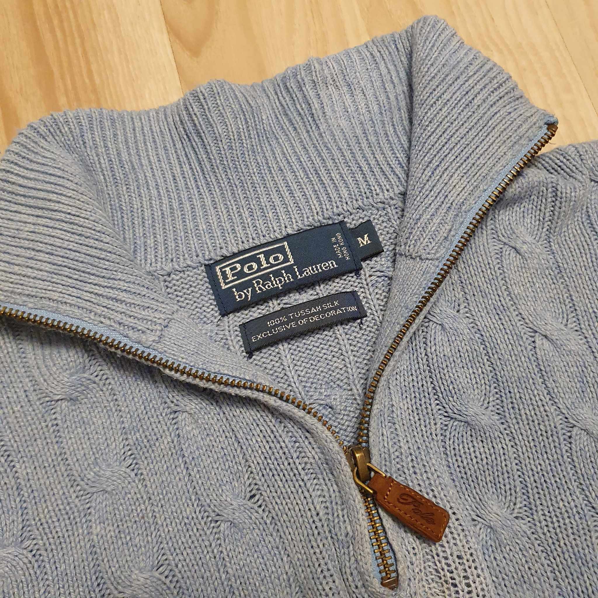 Polo Ralph Lauren × Ralph Lauren Polo Ralph Lauren Silk Cable-Knit Half-Zip Sweather Jumper Size US M / EU 48-50 / 2 - 5 Thumbnail