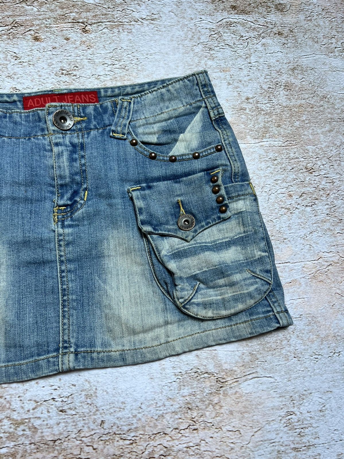 Japanese Brand Vintage cargo denim mini skirt Size 28" / US 6 / IT 42 - 3 Thumbnail