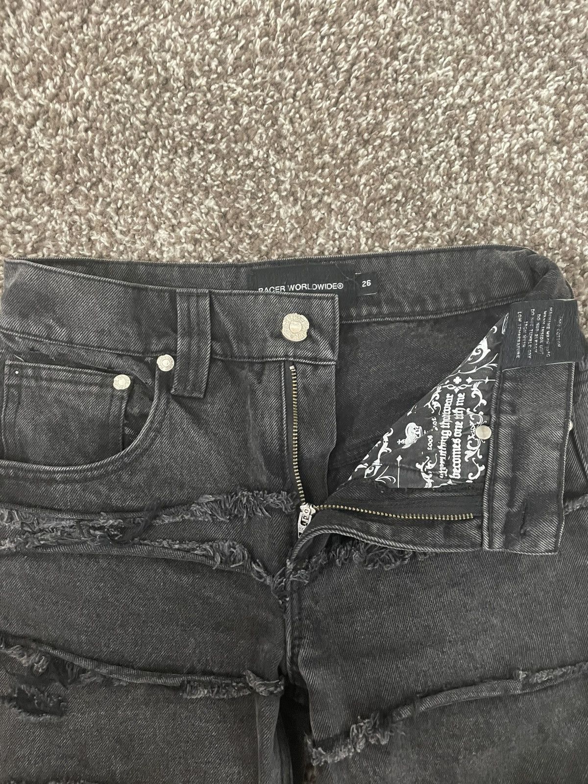Racer Worldwide Distressed black racerworlwide jeans Size US 26 / EU 42 - 4 Thumbnail