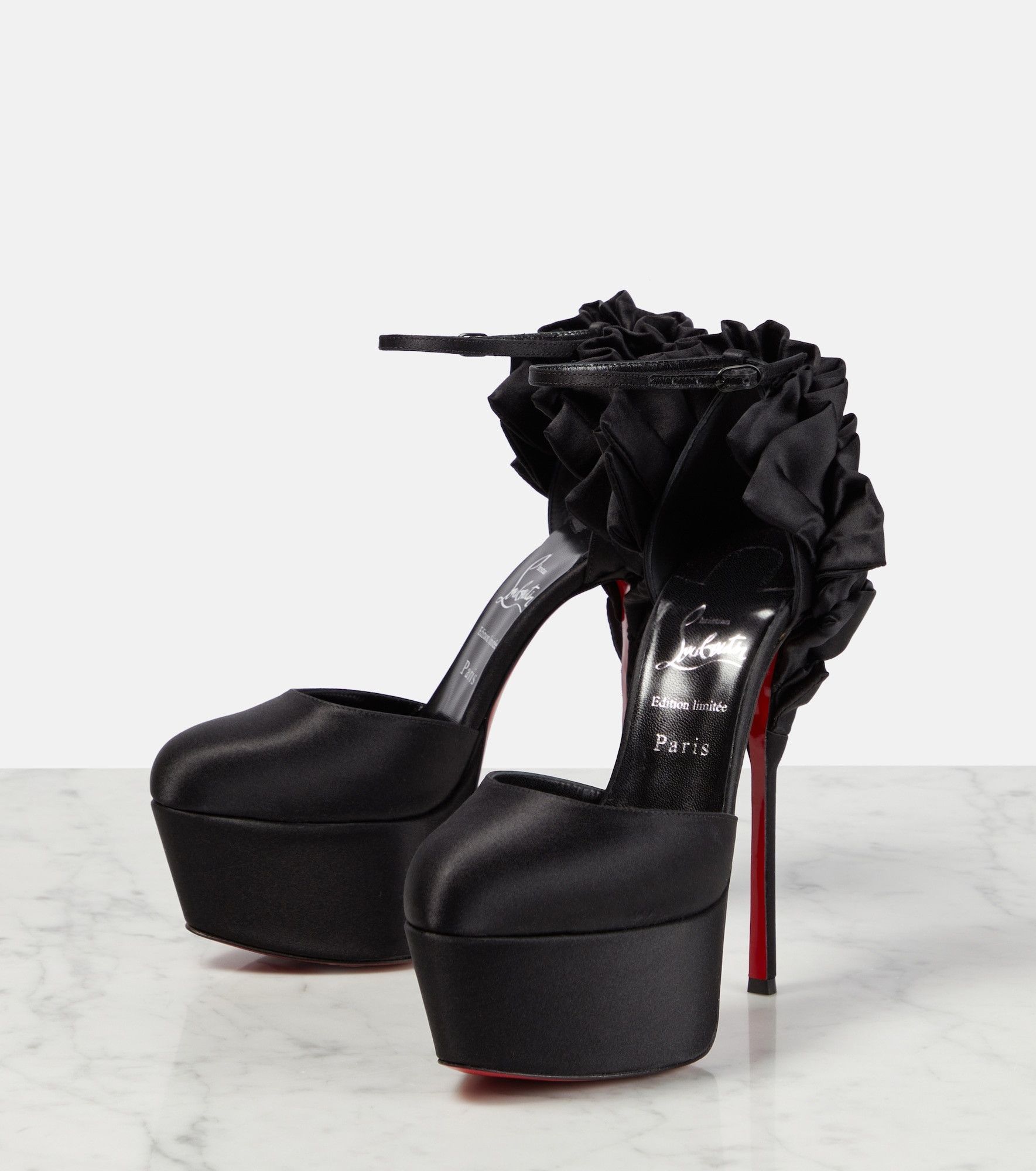 Christian Louboutin o1s1wg110325 Maria Frou Alta 160 in Black Size US 12 / IT 42 - 4 Thumbnail