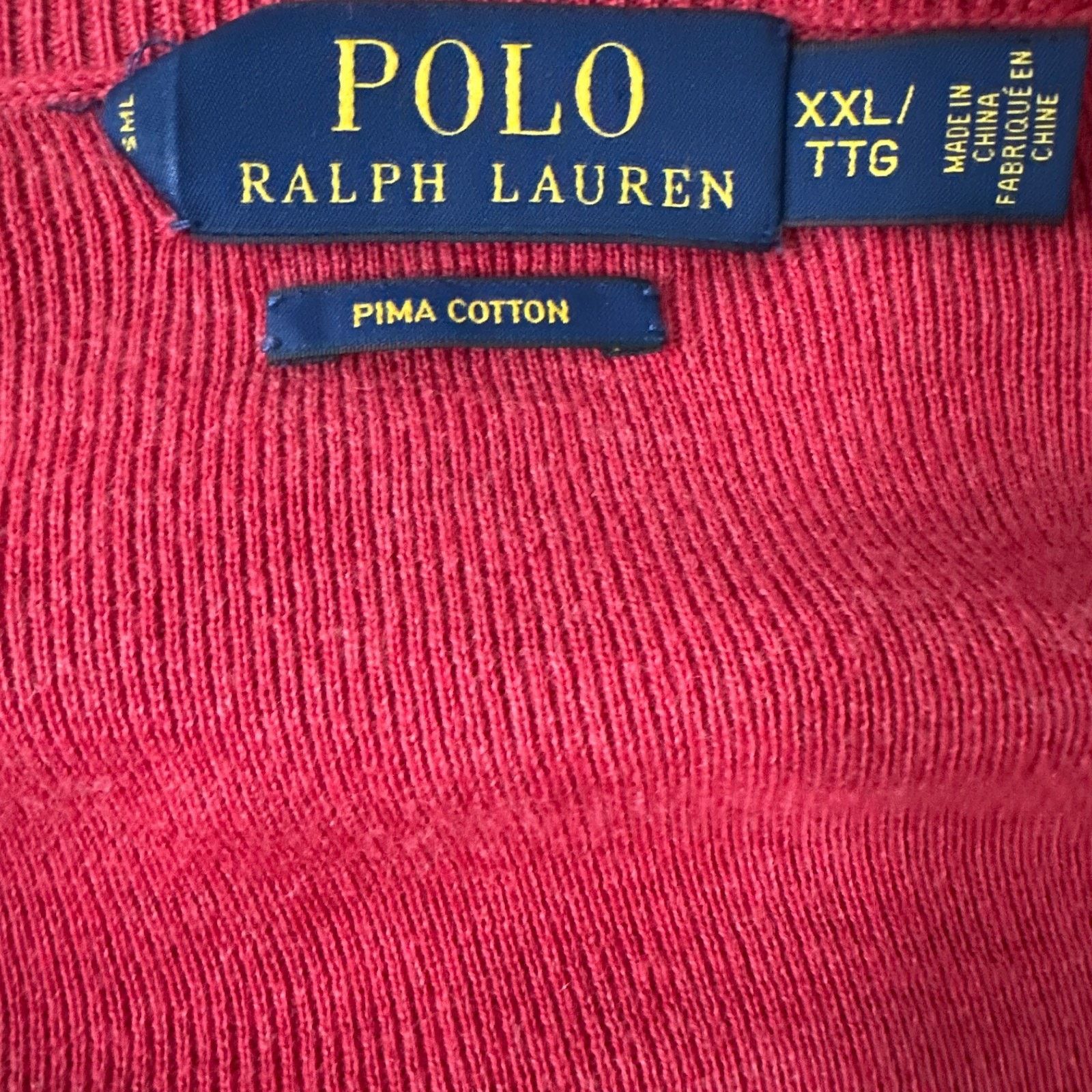 Polo Ralph Lauren Polo Ralph Lauren Sweater Men’s 2XL Red Pima Cotton V-Neck Size US XXL / EU 58 / 5 - 6 Thumbnail