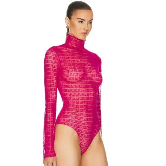 Givenchy Givenchy Fuchsia Long-sleeve Bodysuit - NEW WITH TAGS Size L / US 10 / IT 46 - 2 Thumbnail