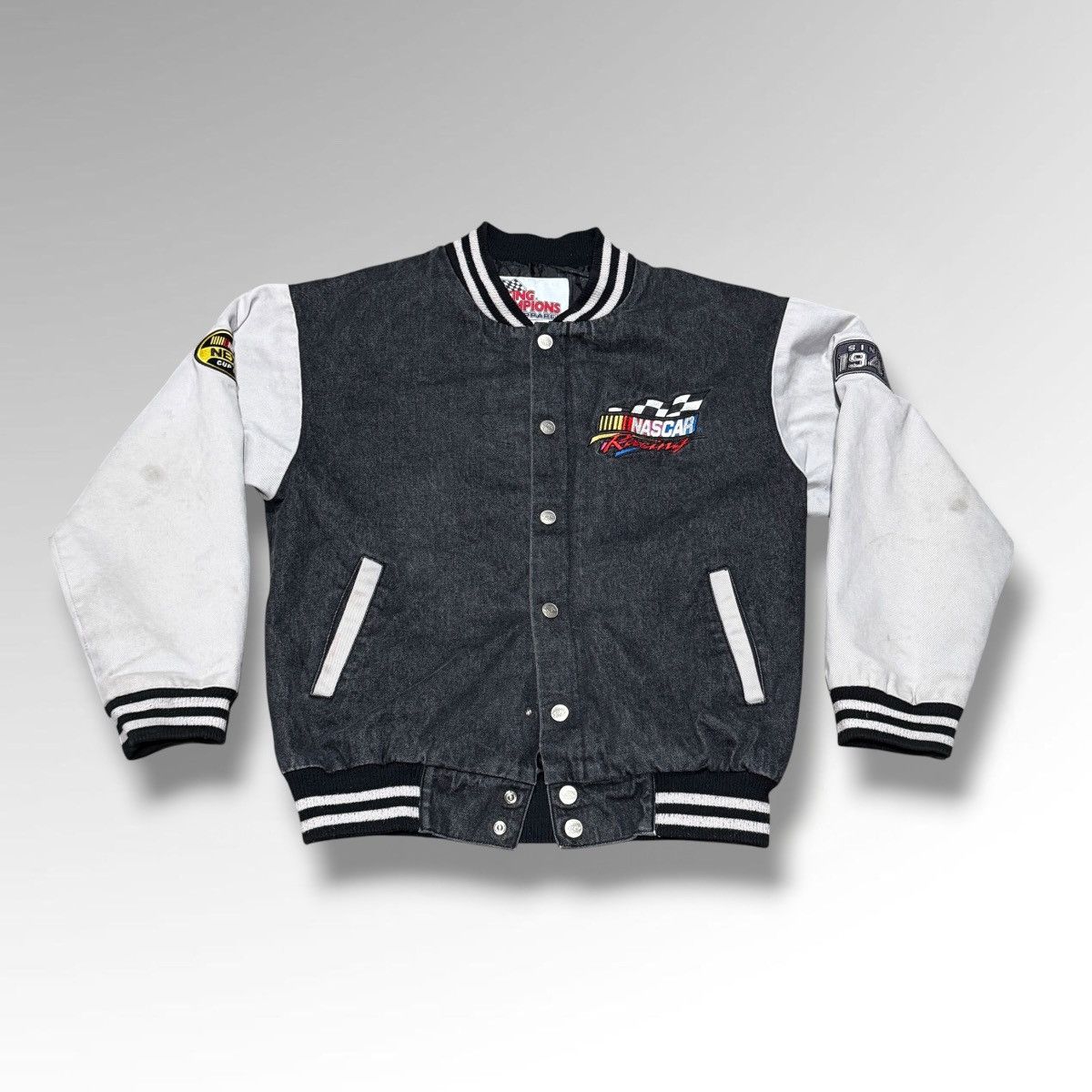NASCAR Vintage Nascar Nextel Cup Series Denim Varsity Jacket Size US M / EU 48-50 / 2 - 1 Thumbnail