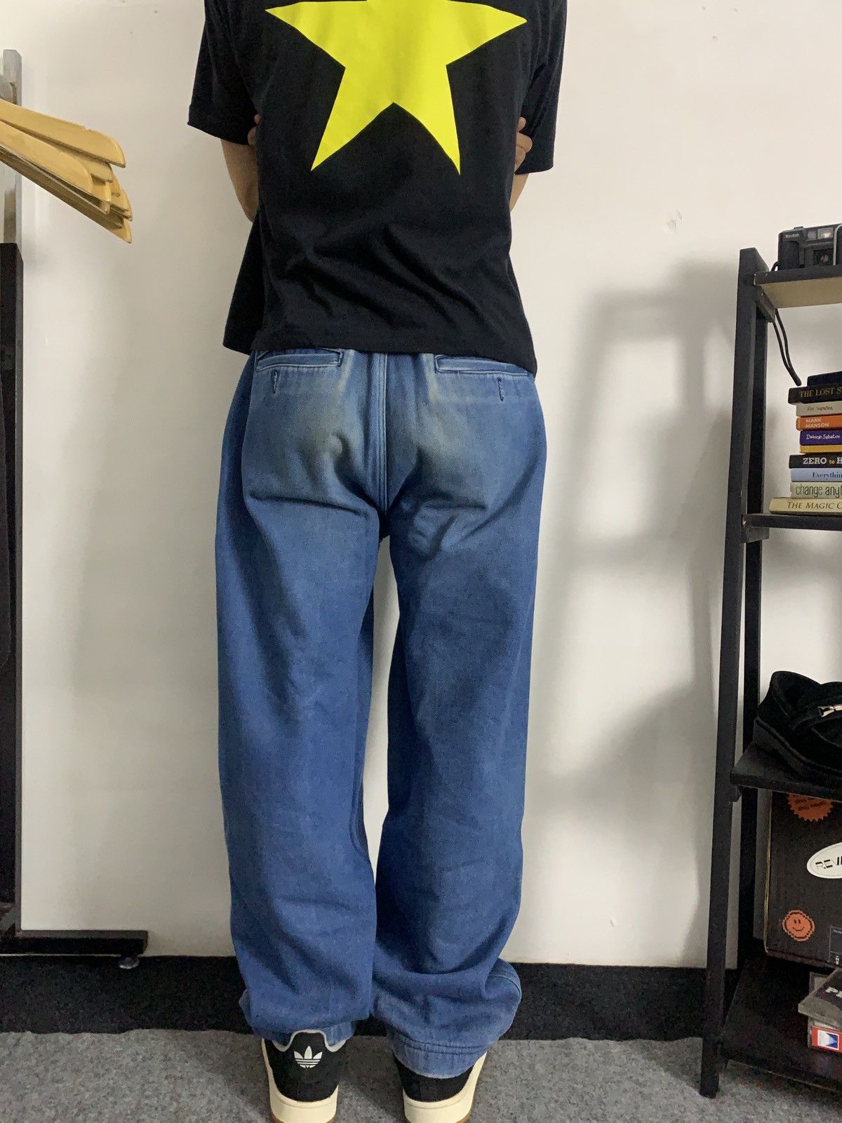 Japanese Brand × Vintage Vintage Blue 'Custome Patch by Squeekk' Baggy Fit Longpants Size US 30 / EU 46 - 4 Thumbnail