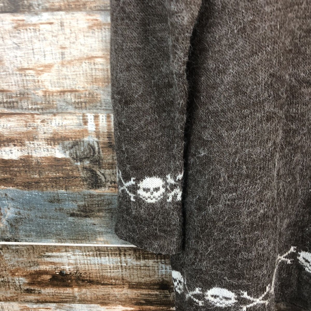 Homespun Knitwear × Japanese Brand DL Taji skull Black Hoodie Knitwear #C582 Size M / US 6-8 / IT 42-44 - 15 Thumbnail