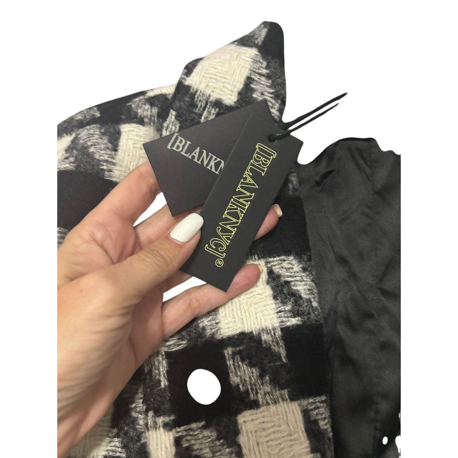 BLANKNYC $128 MSRP Blank NYC Oversized Houdstooth Blazer - Sz M - NWT Size M / US 6-8 / IT 42-44 - 6 Thumbnail