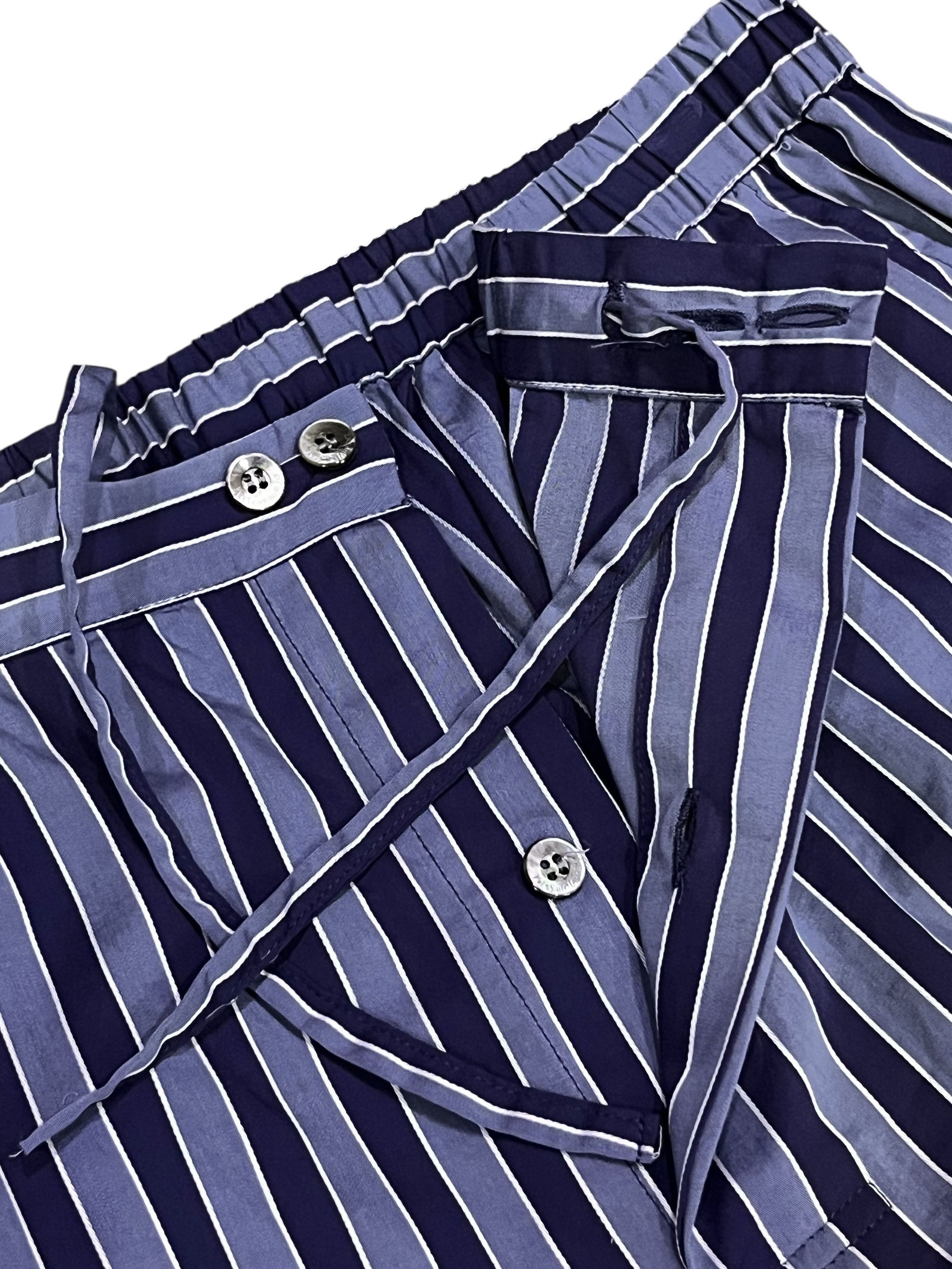 Yves Saint Laurent VERYRARE🔥Vintage YSL Stripe Pajama Set Big Logo Embroidery Size US M / EU 48-50 / 2 - 11 Thumbnail