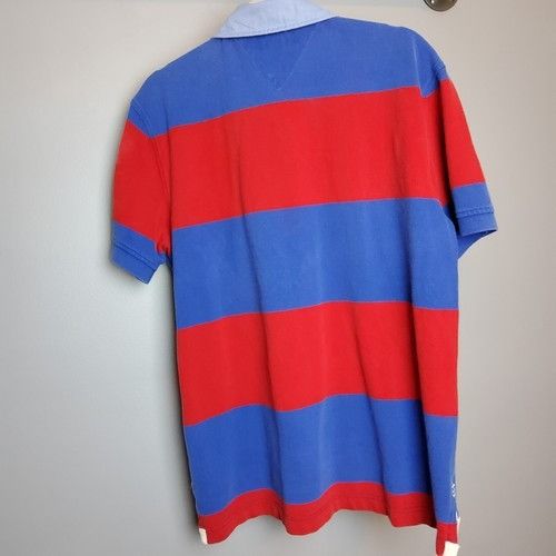 Tommy Hilfiger Tommy Hilfiger Polo Shirt Size XL Red Blue Size US XL / EU 56 / 4 - 2 Thumbnail