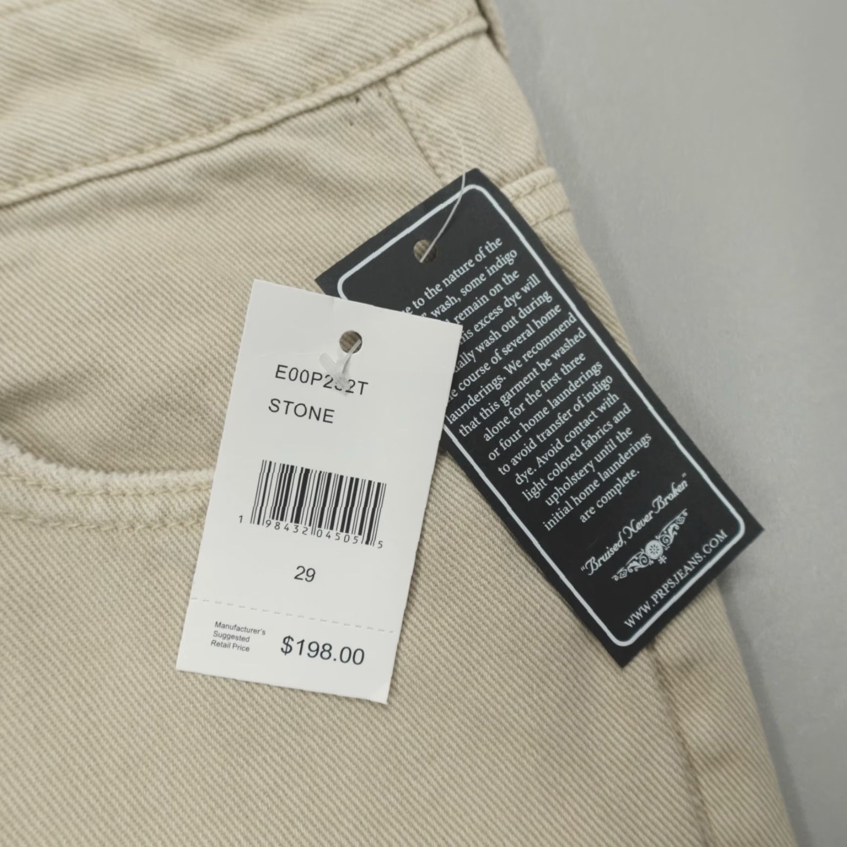 Prps PRPS Chevelle Baggy Fit Jeans Pants Men’s Size 29 Stone Beige Denim 5-Pocket Regular Inseam 31" Men Shoes? Size US 29 - 3 Thumbnail