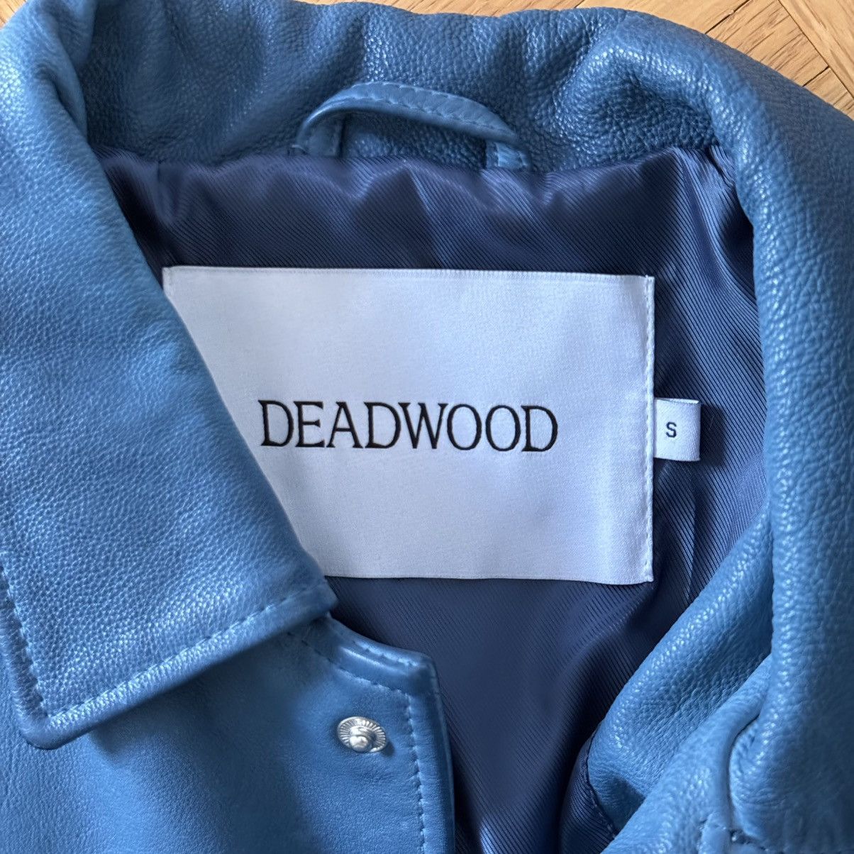 Deadwood Deadwood Coach Hand-dyed Blue Lambskin Leather Jacket Size US S / EU 44-46 / 1 - 4 Thumbnail