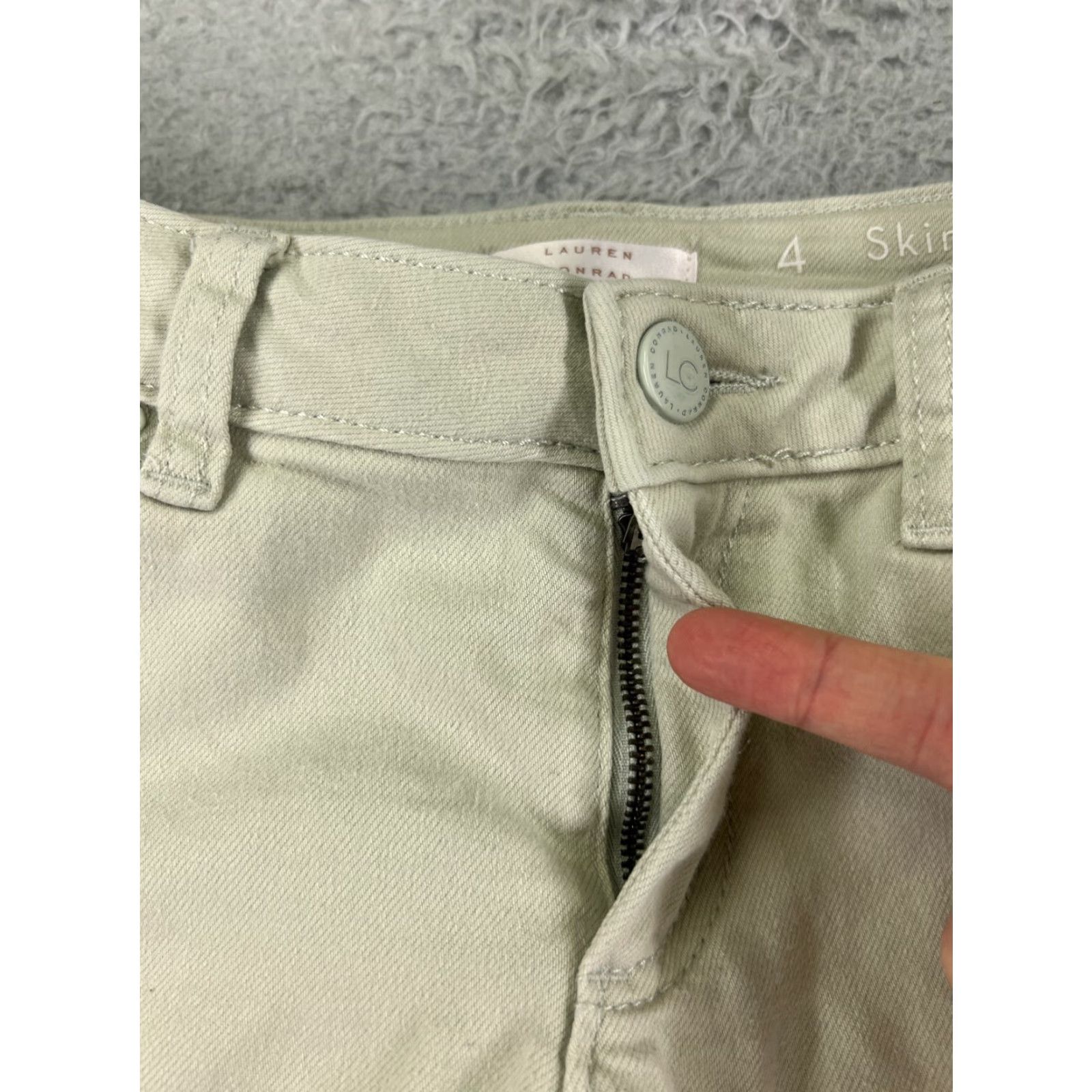 Vintage LC Lauren Conrad Jeans Women 4 Beige Denim Skinny Crop 27x24 Cotton Blend Low Rise 5-Pocket Size 27" / US 4 / IT 40 - 5 Thumbnail