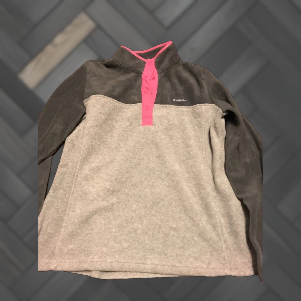 Vintage Columbia Sweater Womens XL Long Sleeve 1/4 Button Pullover Fleece Outdoors Gray Regular Raglan Sleeve Nylon? Size XL / US 12-14 / IT 48-50 - 1 Thumbnail
