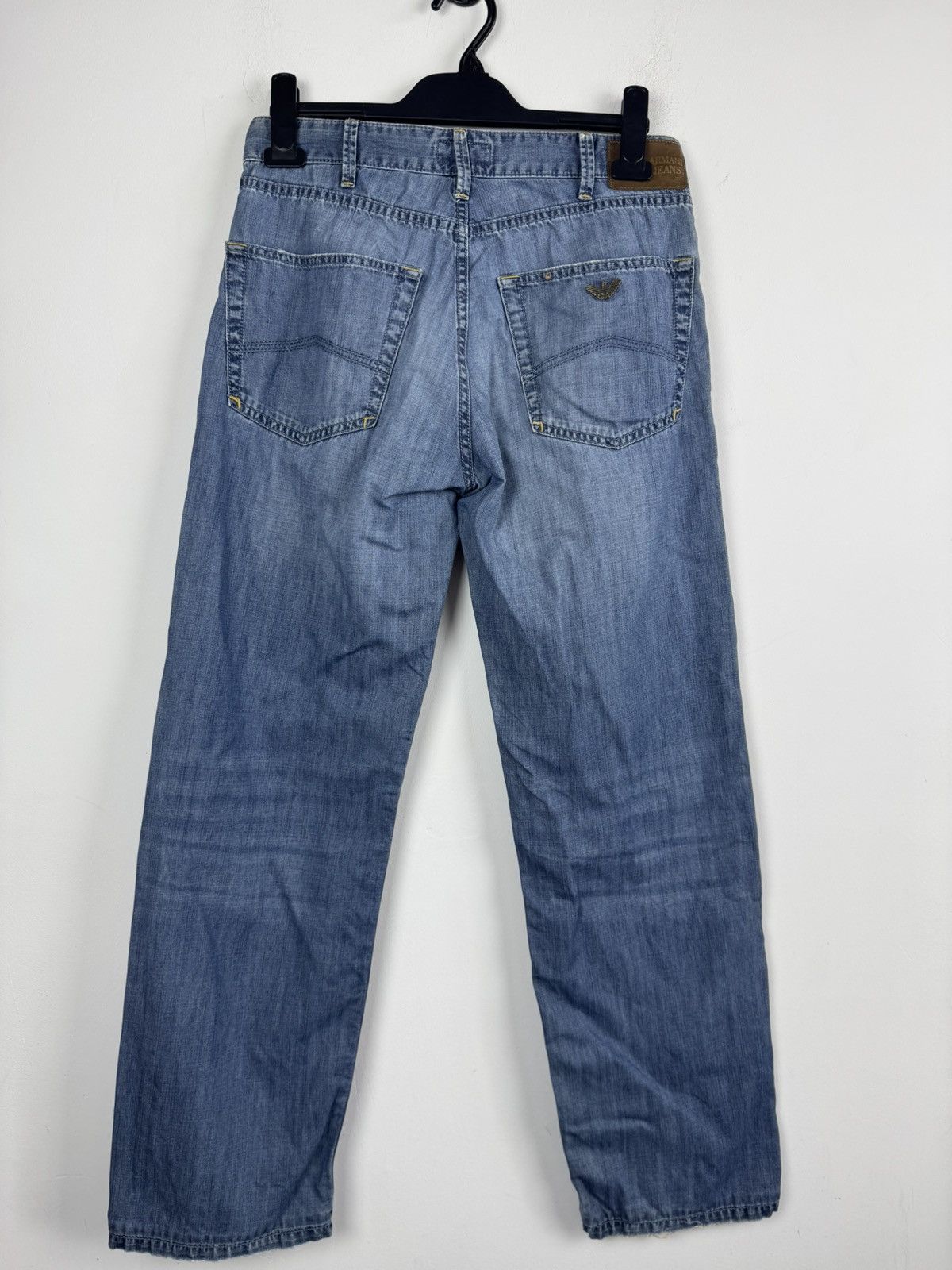 Armani Vintage Armani Jeans Indigo Light Washed Denim Jeans Size US 30 / EU 46 - 1 Thumbnail