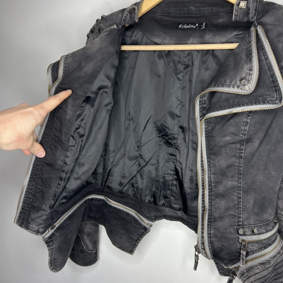 If Six Was Nine Vintage zippers punk goth denim 90s Y2K jacket 🧛🏻‍♀️ opium Size M / US 6-8 / IT 42-44 - 11 Thumbnail