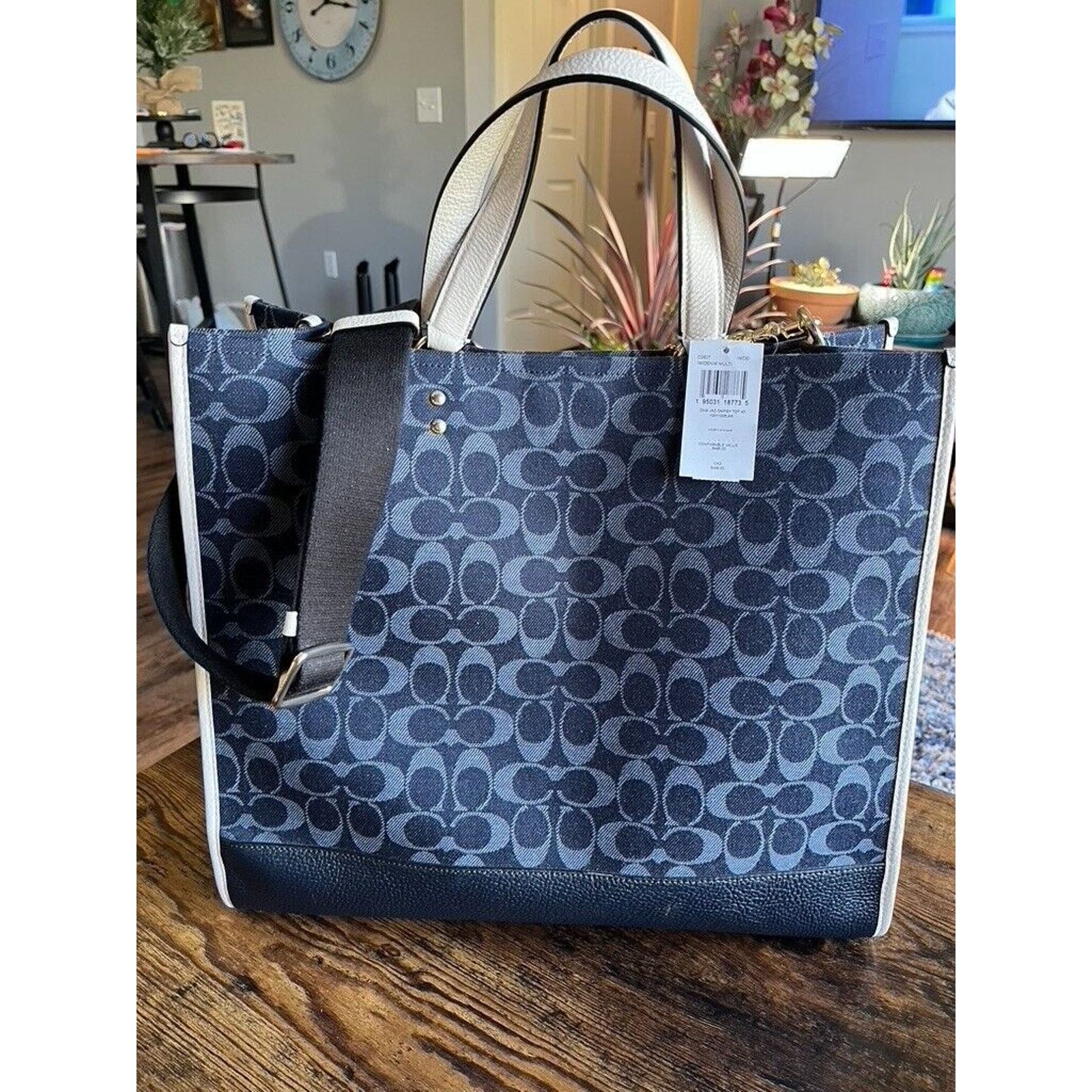 Coach Coach Dempsey 40" Tote Bag + Makeup Case in Denim Multi NWT Size ONE SIZE - 2 Thumbnail