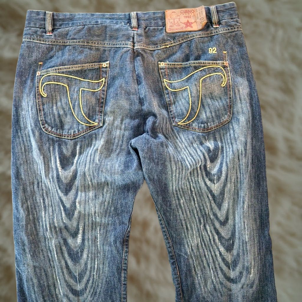 Twisted X Ciano Farmer Jeans Selvedge Denim Twisted Seam Mens 42x35 Loose Fit Multicolor Woodgrain Denim Jeans Mens Waist 42 Inseam 35 Regular Relaxed Size US 42 / EU 58 - 1 Thumbnail