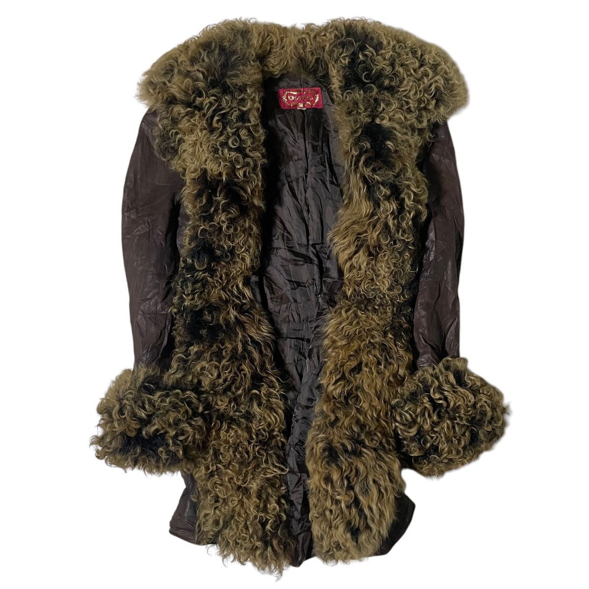 14th Addiction Y2k Sheep Leather Fur Jacket kmrii midas fuga gothic style Size S / US 4 / IT 40 - 6 Thumbnail