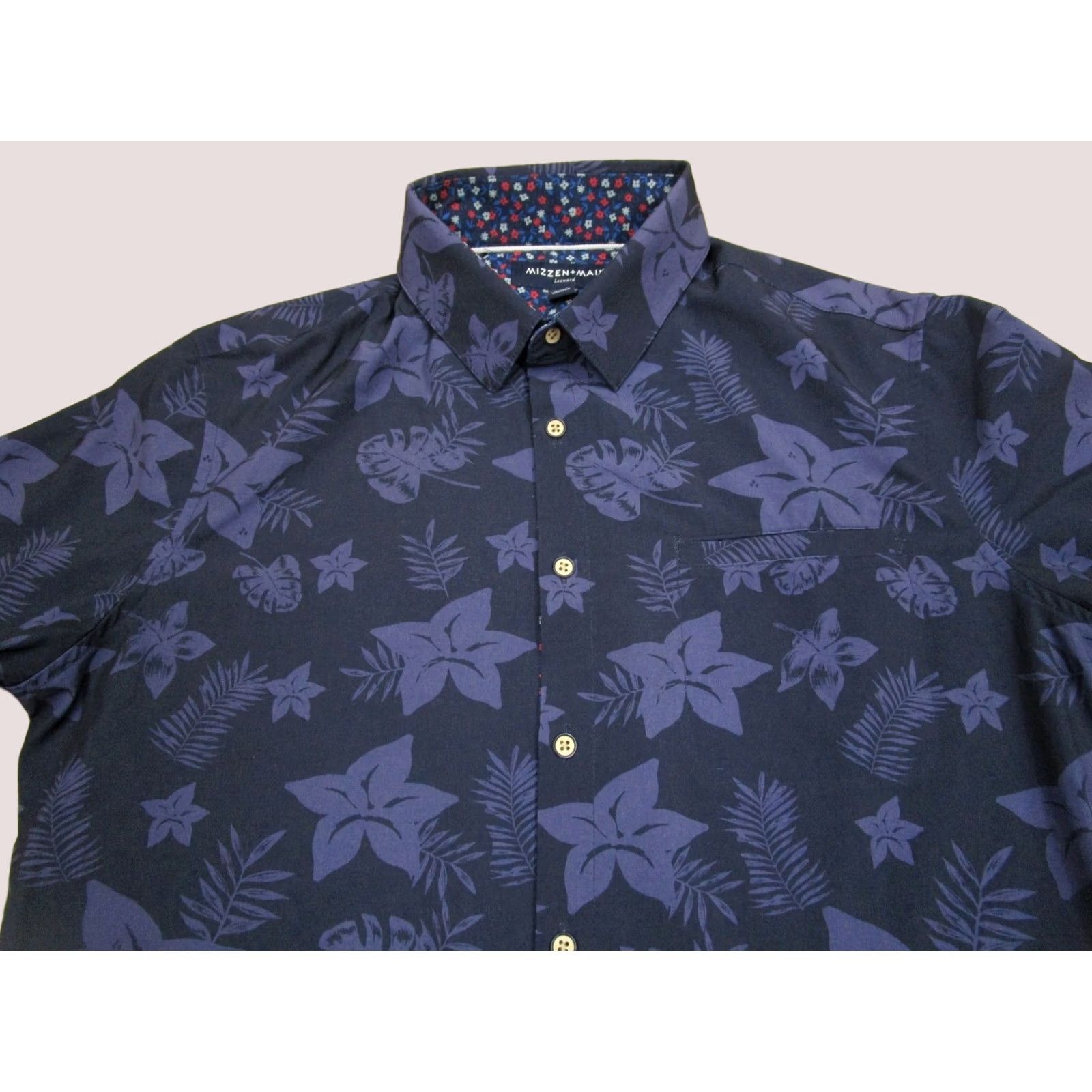 Mizzen+Main Mizzen+Main Shirt Men M Blue Short Sleeve Button Up Leeward Floral Hawaiian Size US M / EU 48-50 / 2 - 1 Thumbnail