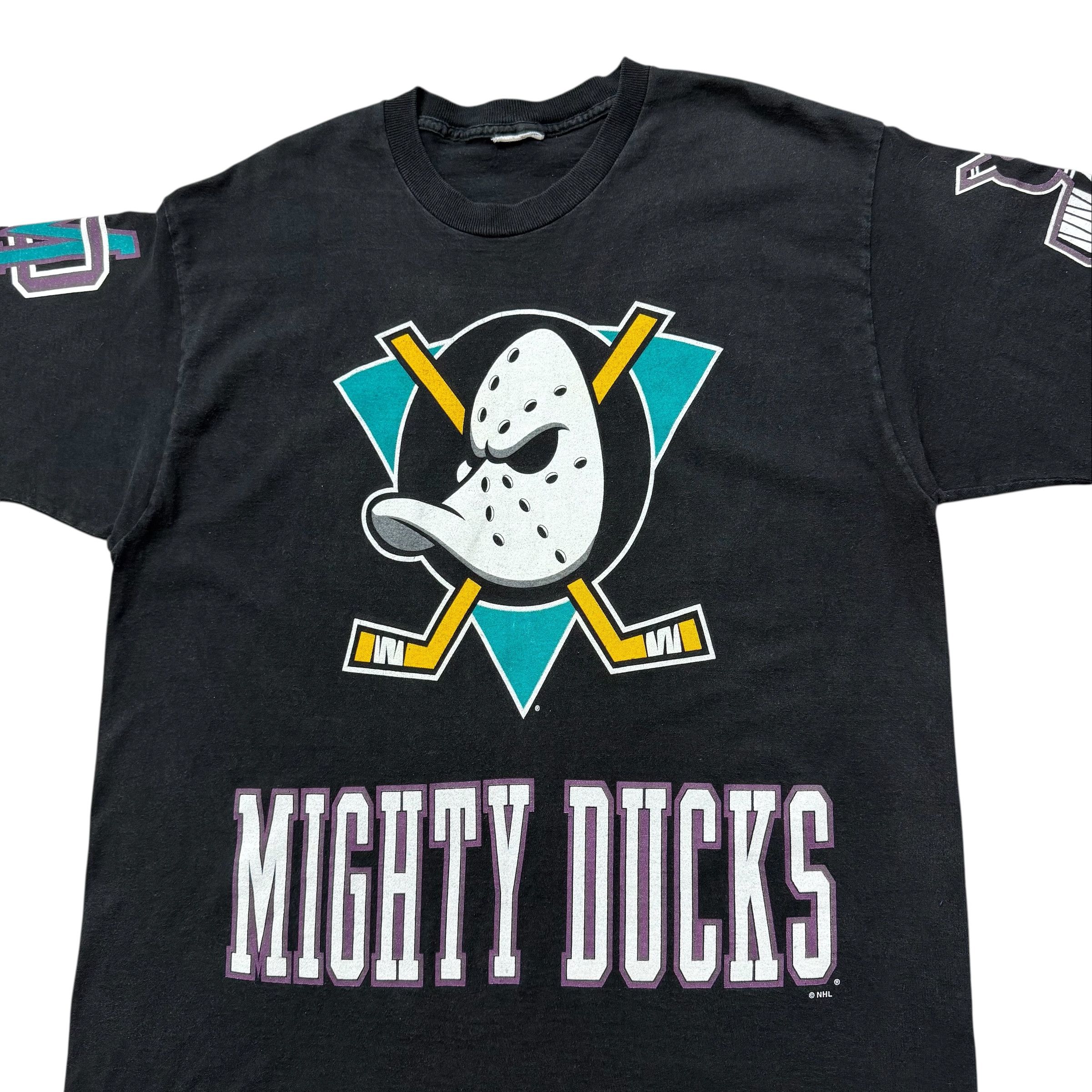 NHL VTG 90s MIGHTY DUCKS ANAHEIM PRO PLAYER DOUBLE SIDED T-SHIRT Size US L / EU 52-54 / 3 - 4 Thumbnail