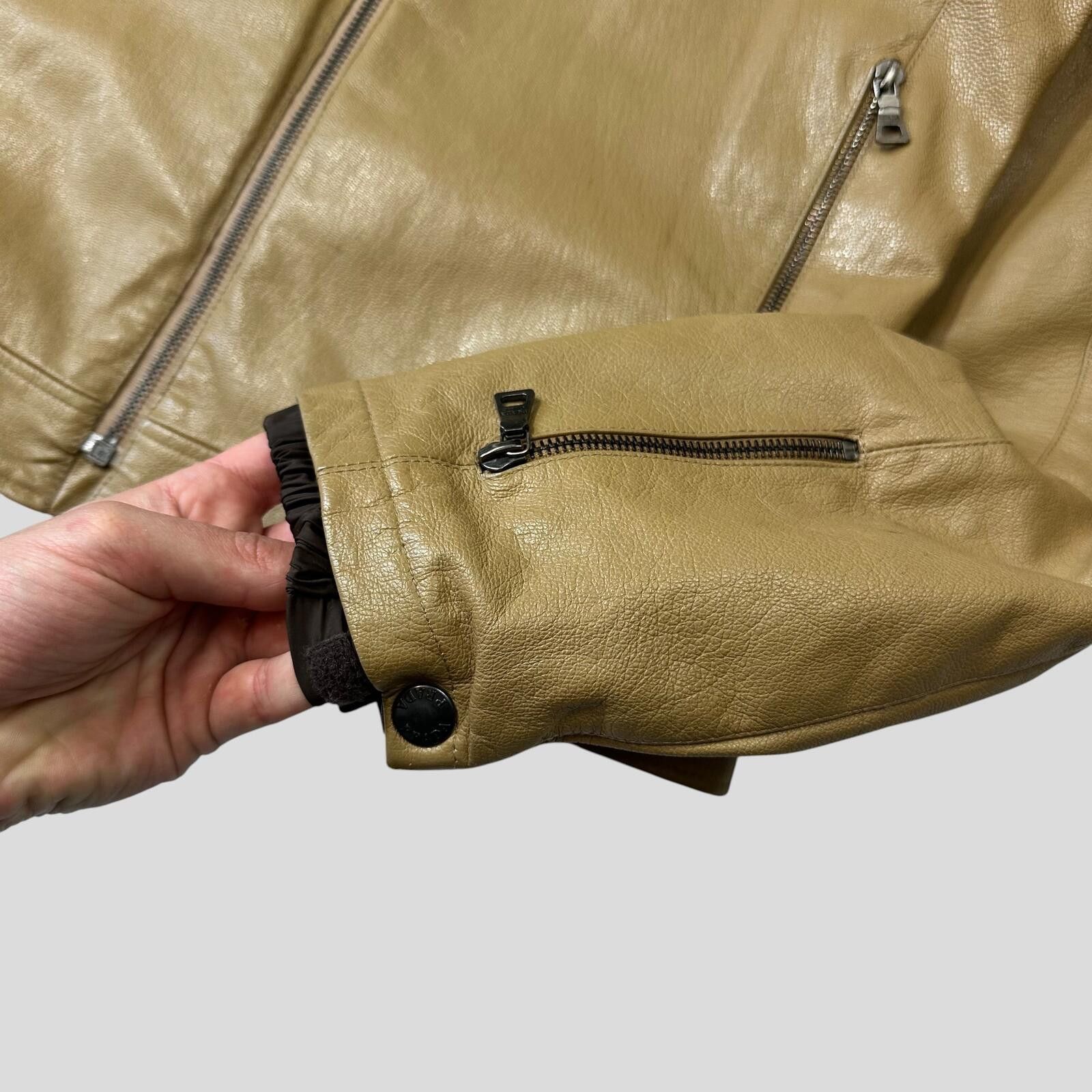 Prada Prada SS00 Leather Articulated Elbow Detailed Moto Jacket M Size US M / EU 48-50 / 2 - 10 Thumbnail