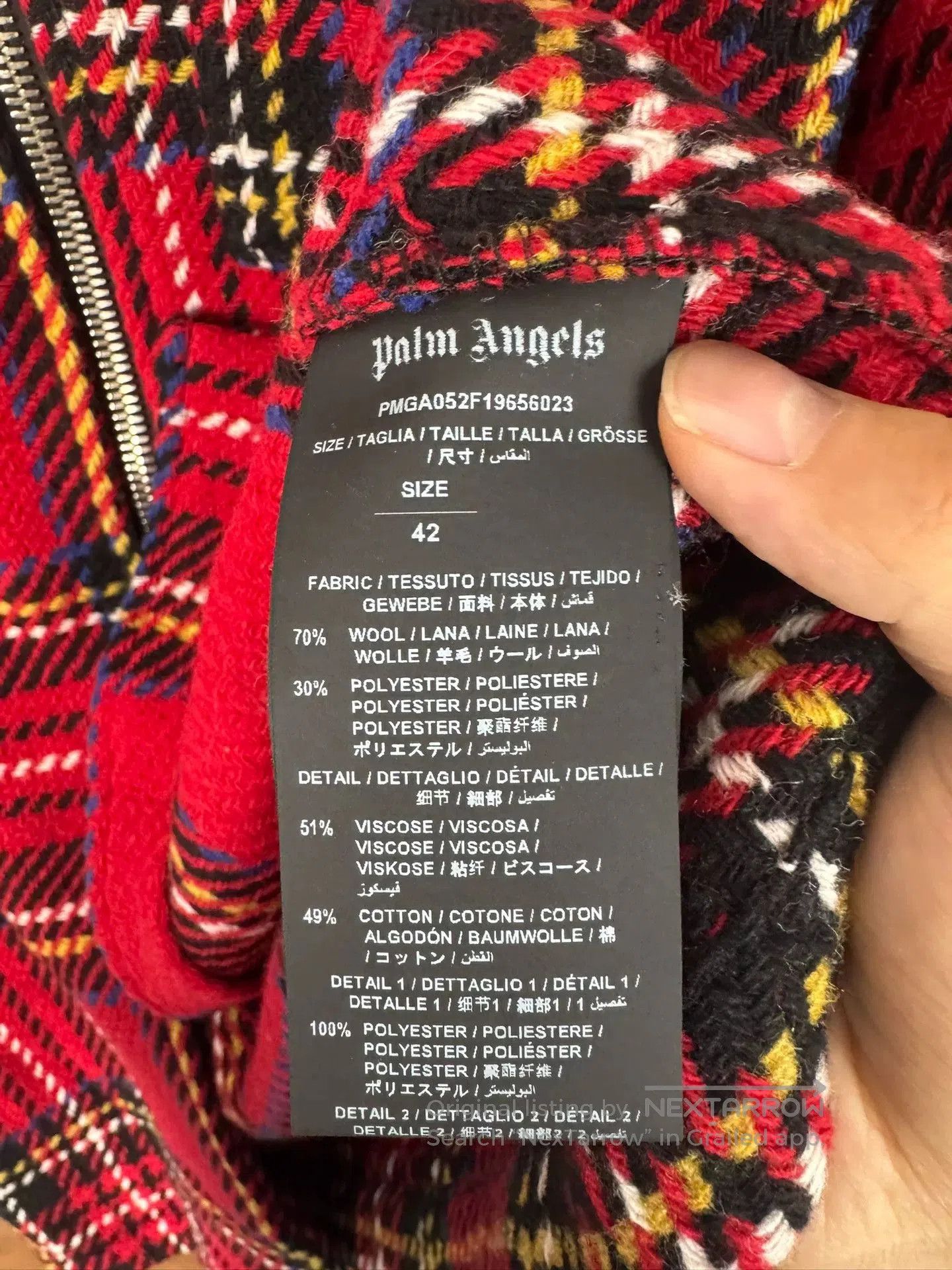 Palm Angels Palm Angels Wool Plaid Patch Coat. Size US XS / EU 42 / 0 - 5 Thumbnail