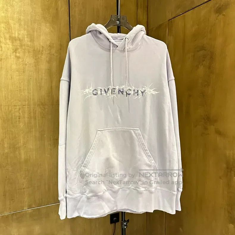 Givenchy Givenchy Mist Blue Graffiti Letter Hoodie / XXL Size Size US XXL / EU 58 / 5 - 1 Thumbnail