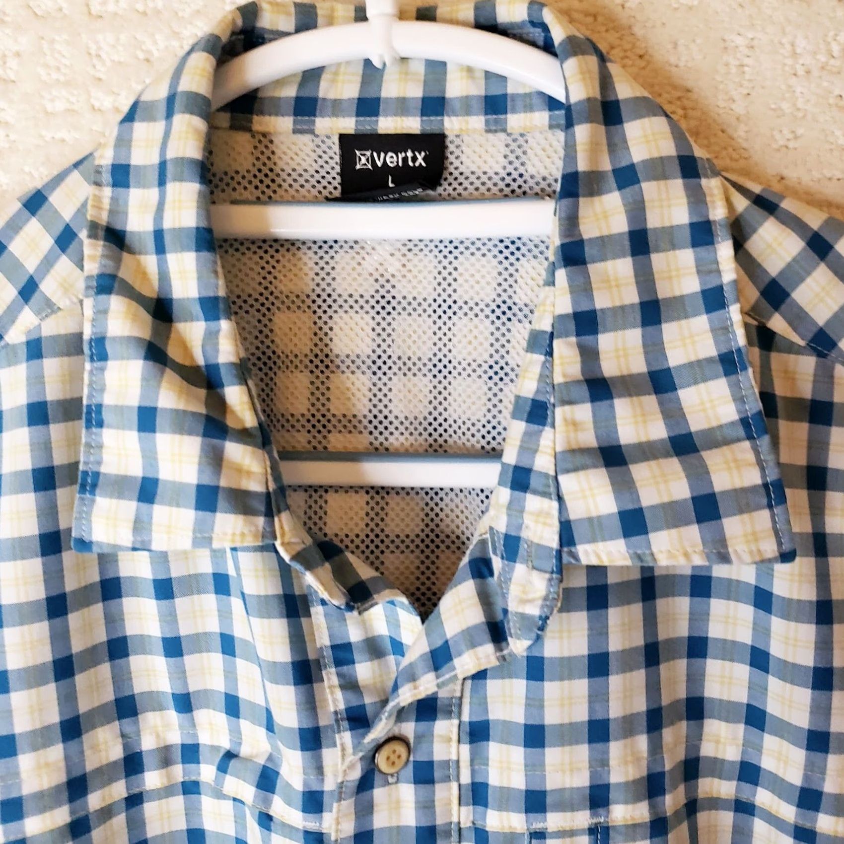 Vintage Vertx Shirt Mens Medium Blue Check Short Sleeve Conceal Carry Spring Summer Fall Casual Workwear Modern Outdoor Shirt Size US M / EU 48-50 / 2 - 4 Thumbnail