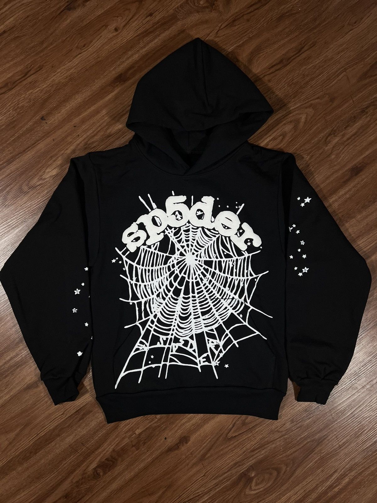 image of Spider Worldwide x Young Thug Sp5Der Spiderworldwide OG Web Hoodie in Black, Men's (Size XS)