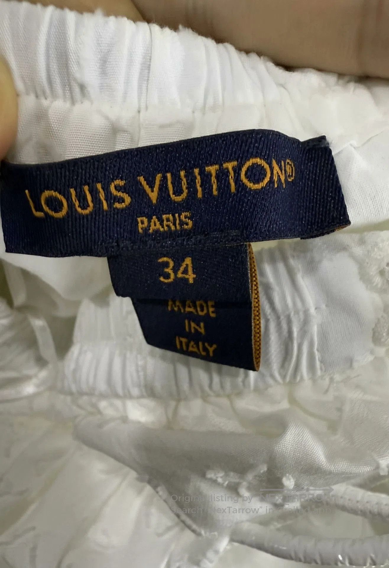 Louis Vuitton Louis Vuitton White Pleated Pattern Skirt. Size 33" - 3 Thumbnail