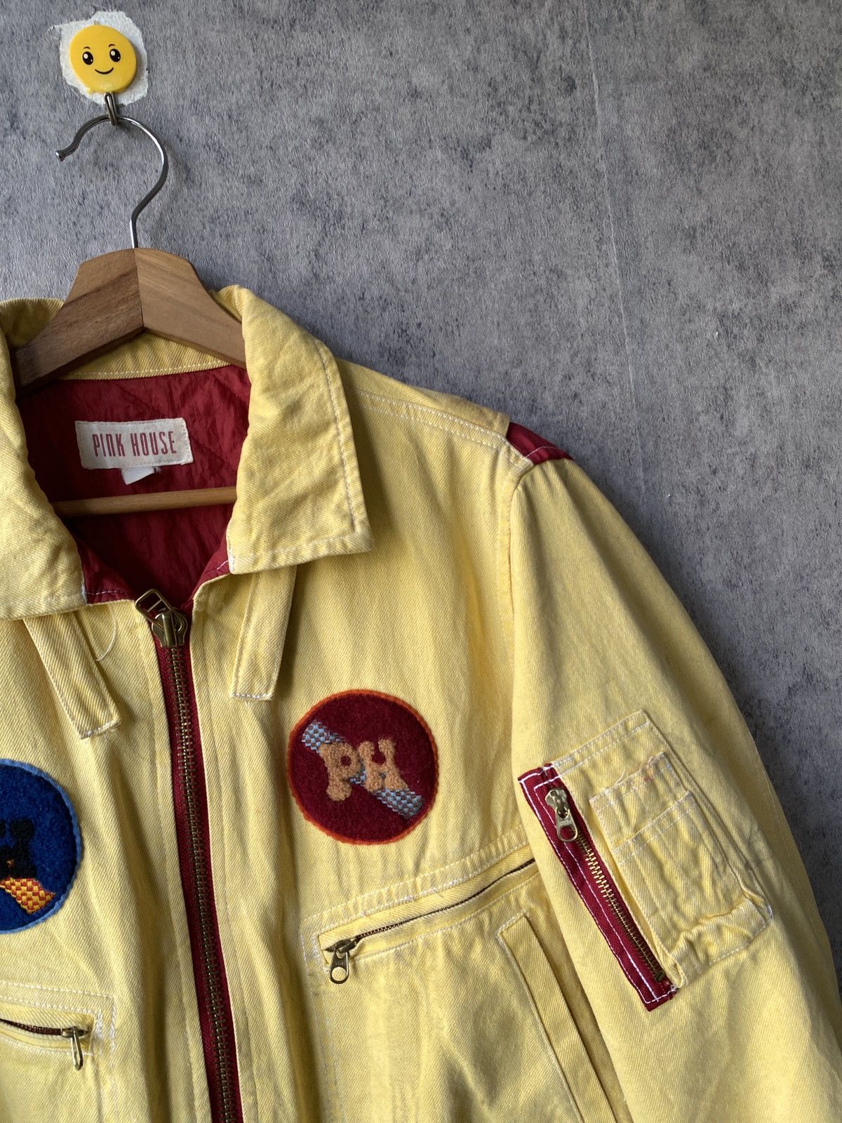 Pink House 1990s Pink House Denim Bomber Jacket Size US M / EU 48-50 / 2 - 6 Thumbnail