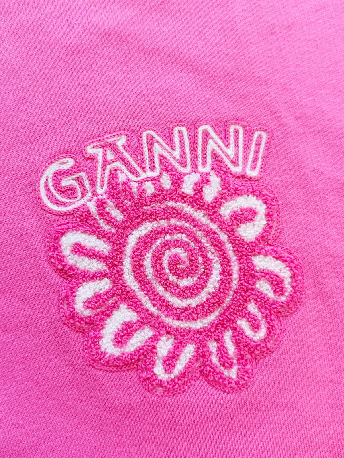Ganni Ganni Big Embroidery Logo Women Sweatshirt Pink Color XS-S Size XS / US 0-2 / IT 36-38 - 6 Thumbnail