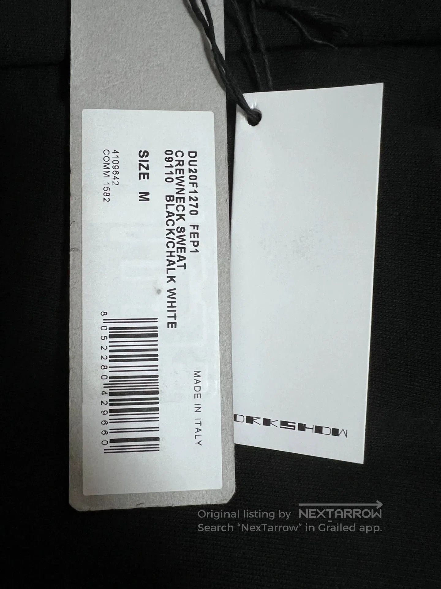 Rick Owens Rick Owens Crewneck Sweatshirt Black/Chalk. Size US M / EU 48-50 / 2 - 4 Thumbnail