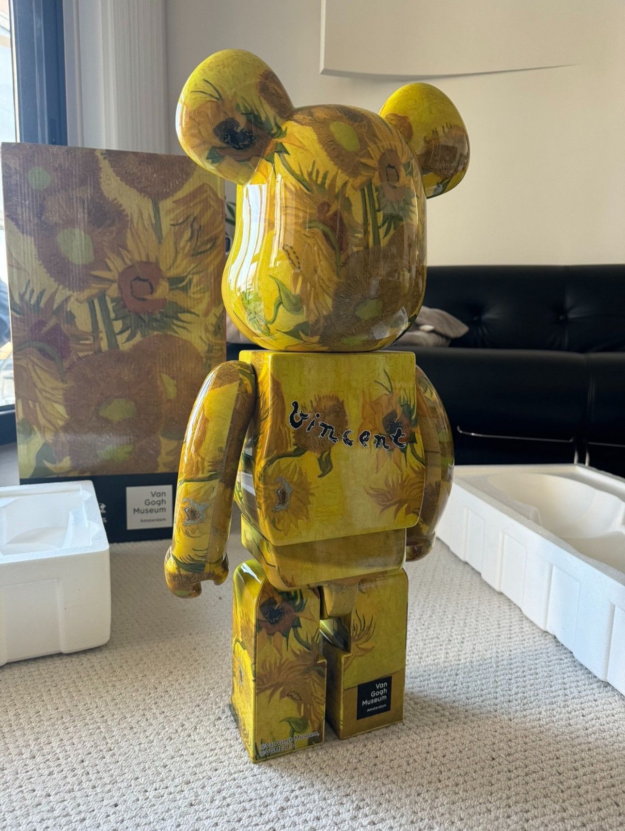 Medicom Toy Bearbrick Van Gogh Museum Sunflowers Yellow 1000% Size ONE SIZE - 6 Thumbnail