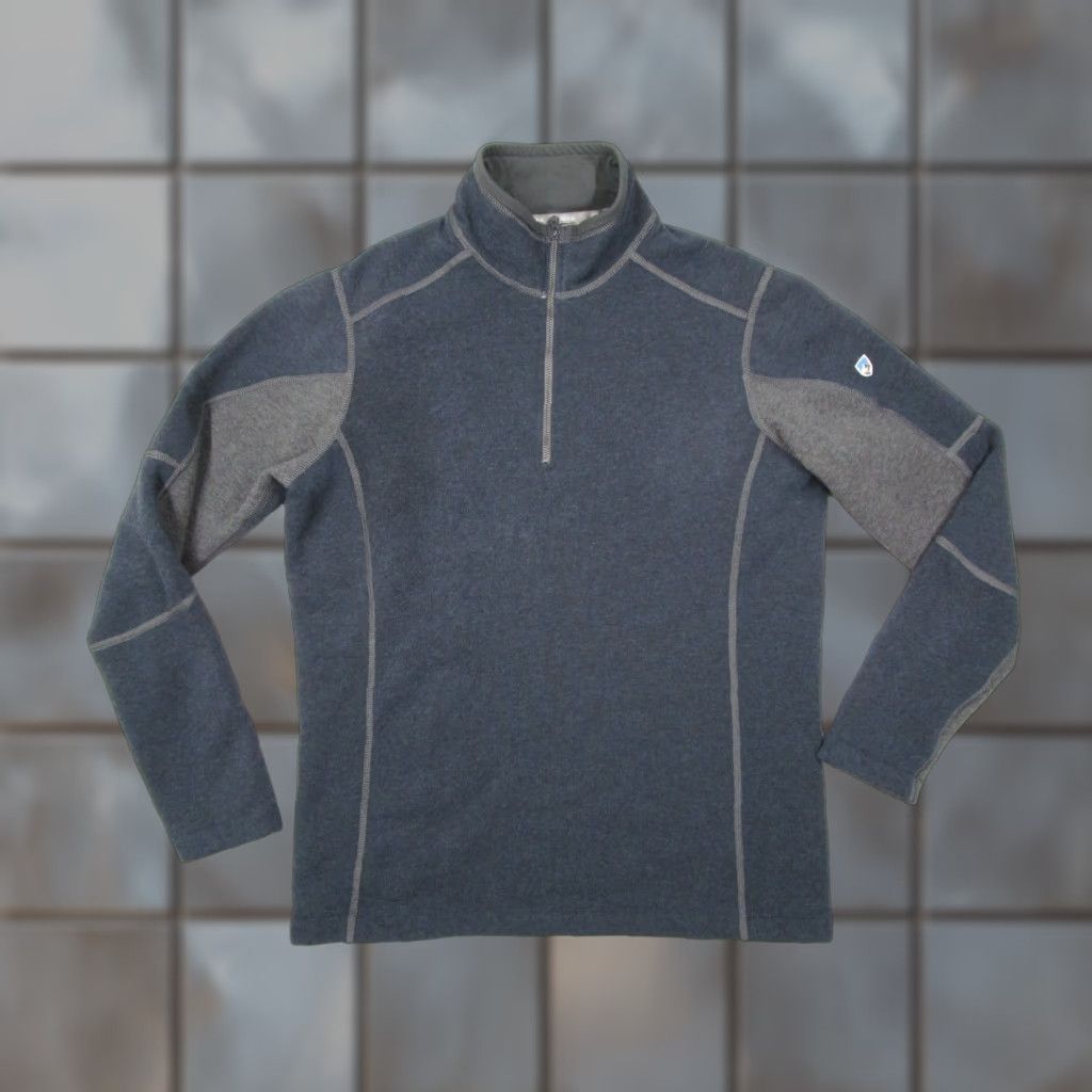 Vintage Kuhl Sweater Mens Small Blue Revel Fleece 1/4 Zip Pullover Performance Travel Size US S / EU 44-46 / 1 - 1 Thumbnail