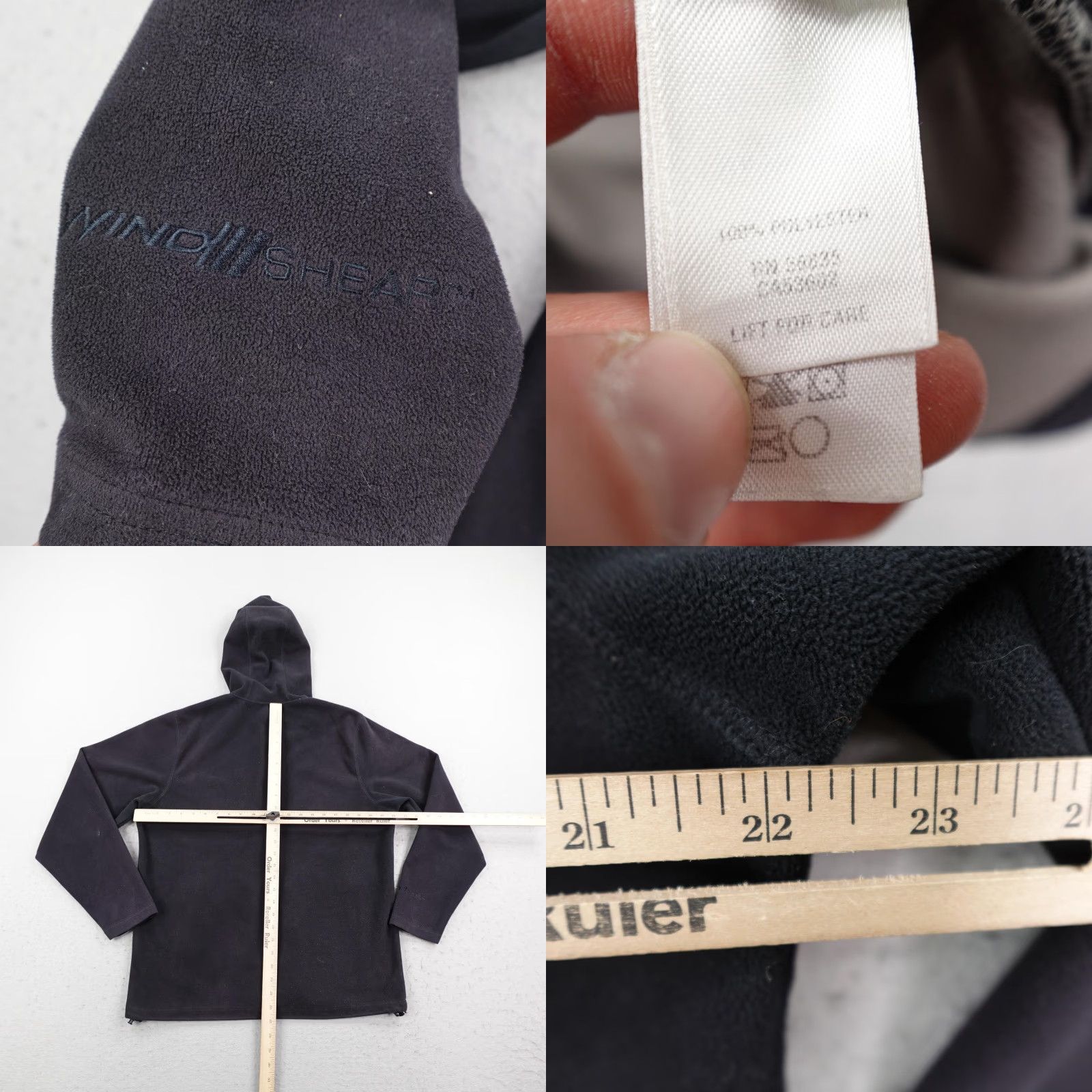 Vintage Cabela's WindShear Jacket Mens M Black Fleece Hooded Full Zip Outdoors Coat Windbreaker Regular Zip Sleeves Logo Embroidered Pockets Size US M / EU 48-50 / 2 - 8 Thumbnail