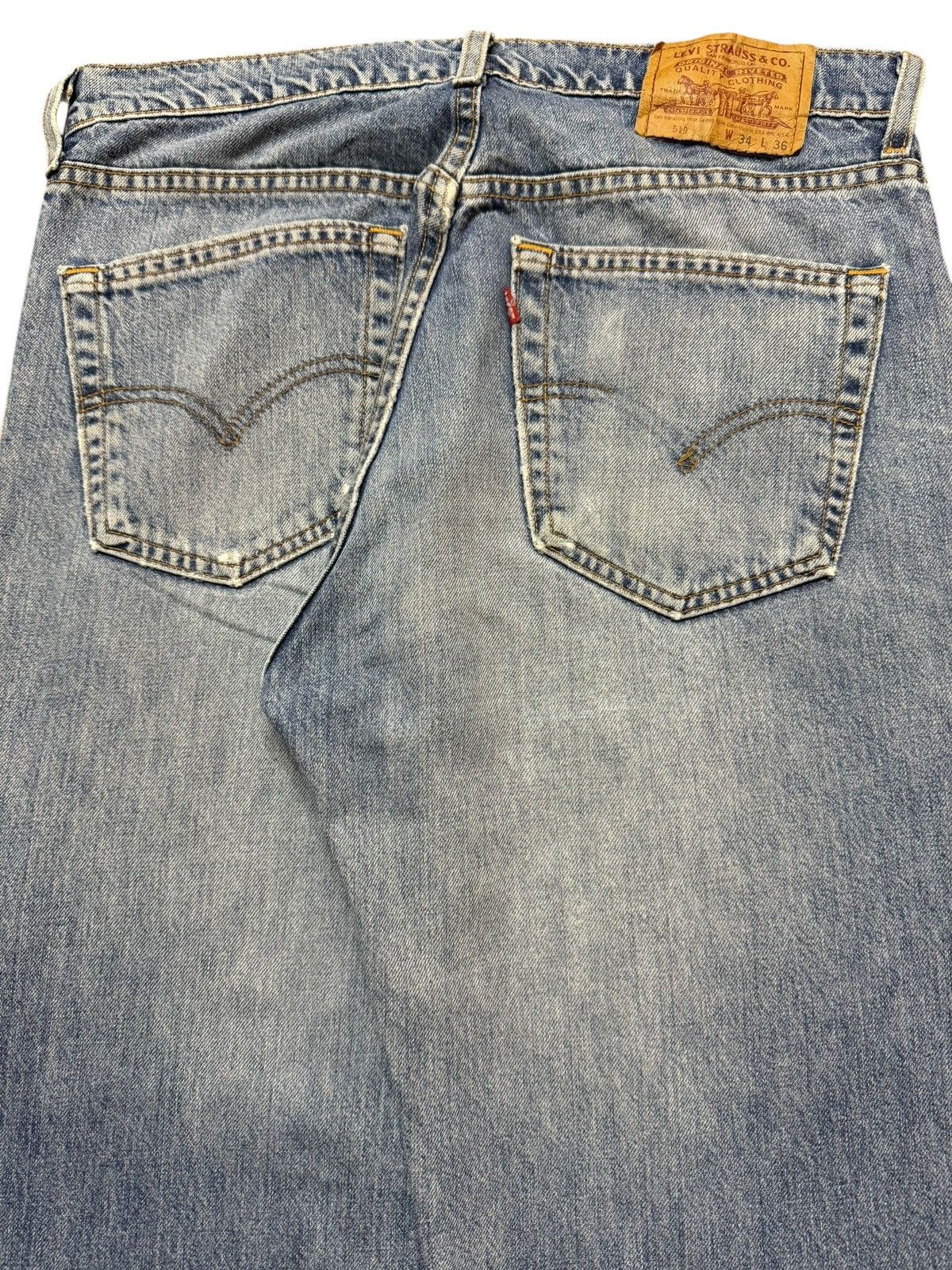 Levi's Vtg 80s Levis 519 Blue Faded Wash Distressed Straight Loose Size US 33 - 5 Thumbnail